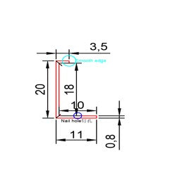 0.8mm Thickness (2cm) Stainless Steel Perforated Profile for MDF Panels - Gold - PR0059 - wall-panels-profiles - ebarza Furniture UAE | Shop Modern Furniture in Abu Dhabi & Dubai - مفروشات ايبازرا في الامارات | تسوق اثاث عصري وديكورات مميزة في دبي وابوظبي
