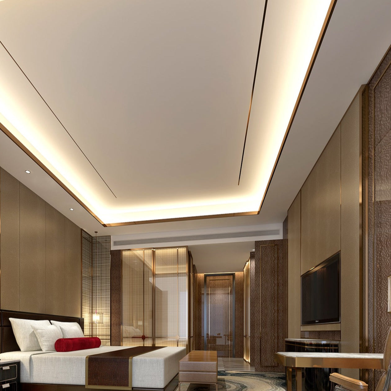 122*300cm WPC DECORATION PANEL BB STITCHING COLOR: HH089 Coral Gold F - Wall Panels - ebarza Furniture UAE | Shop Modern Furniture in Abu Dhabi & Dubai - مفروشات ايبازرا في الامارات | تسوق اثاث عصري وديكورات مميزة في دبي وابوظبي