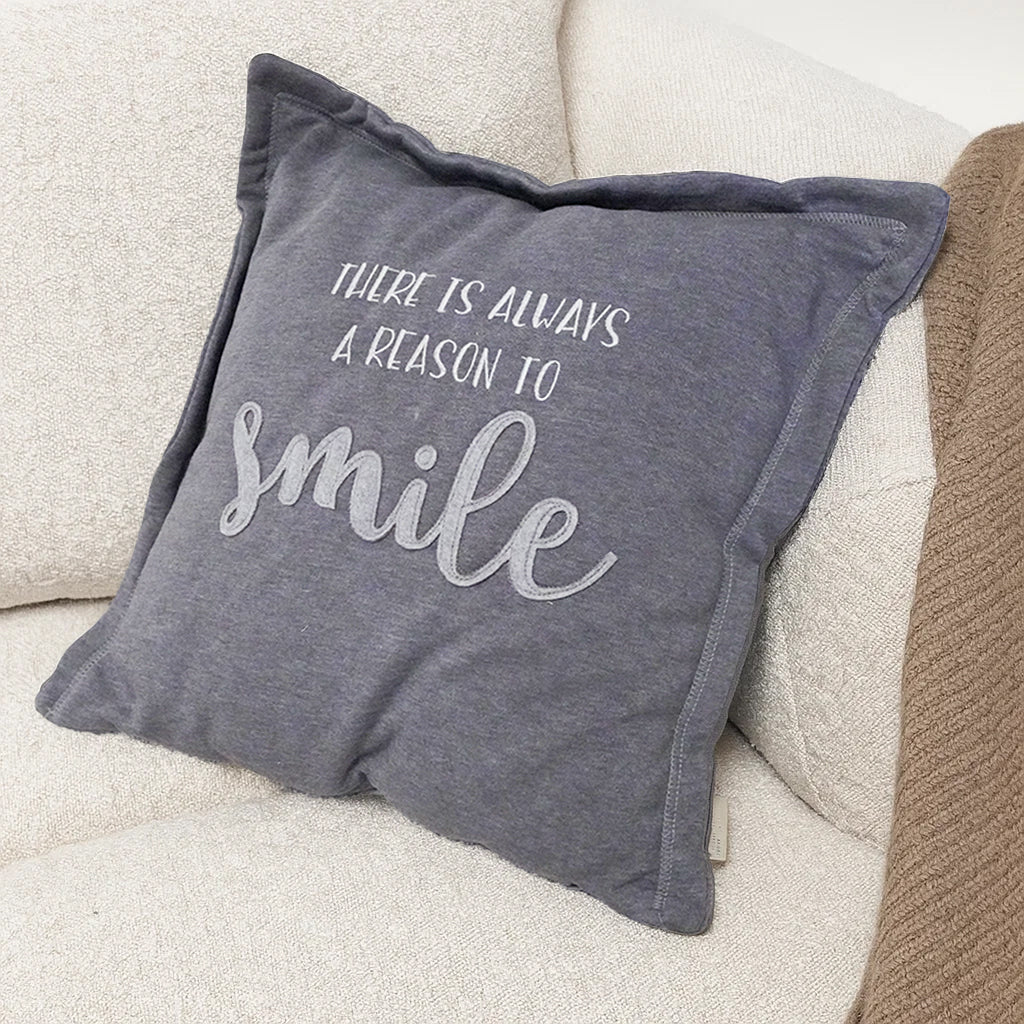 KARACA HOME SOFTY GRAY EMBROIDERED FILLED PILLOWCASE 45X45CM - Cushions - ebarza Furniture UAE | Shop Modern Furniture in Abu Dhabi & Dubai - مفروشات ايبازرا في الامارات | تسوق اثاث عصري وديكورات مميزة في دبي وابوظبي