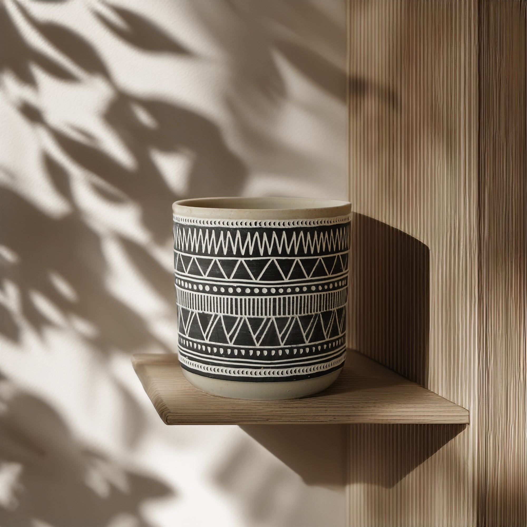 Inverted Chevron Outdoor/indoor Black Cement Planter Box 8040B-55 - Planter Boxes - ebarza Furniture UAE | Shop Modern Furniture in Abu Dhabi & Dubai - مفروشات ايبازرا في الامارات | تسوق اثاث عصري وديكورات مميزة في دبي وابوظبي