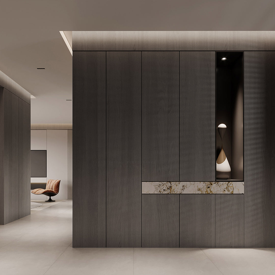 122*320cm WPC DECORATION PANEL BB STICHING COLOUR:H185H -MGO-WD Manhattan Gray Oak H