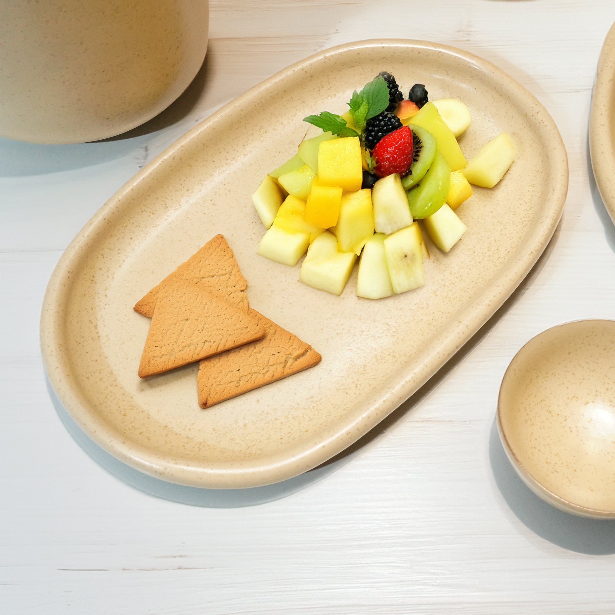 Asian Zen Ceramic Plate E711-P-08211 8.25 - Plates - ebarza Furniture UAE | Shop Modern Furniture in Abu Dhabi & Dubai - مفروشات ايبازرا في الامارات | تسوق اثاث عصري وديكورات مميزة في دبي وابوظبي