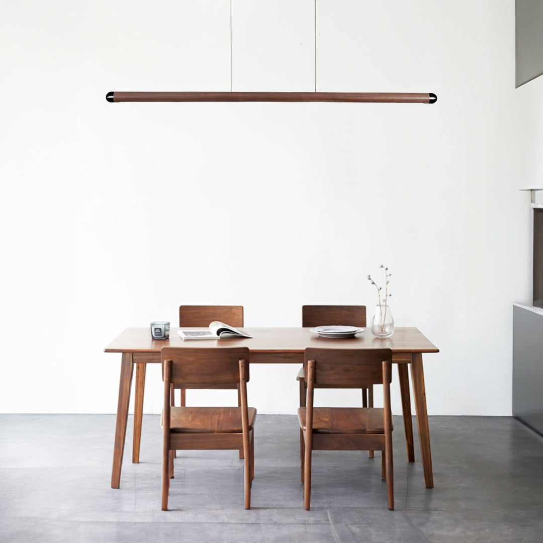 Woodland Charm LED Linear Light Pendant Lamp - Walnut MYCP-XTB-Walnut-2400 - Pendant Lamps - ebarza Furniture UAE | Shop Modern Furniture in Abu Dhabi & Dubai - مفروشات ايبازرا في الامارات | تسوق اثاث عصري وديكورات مميزة في دبي وابوظبي