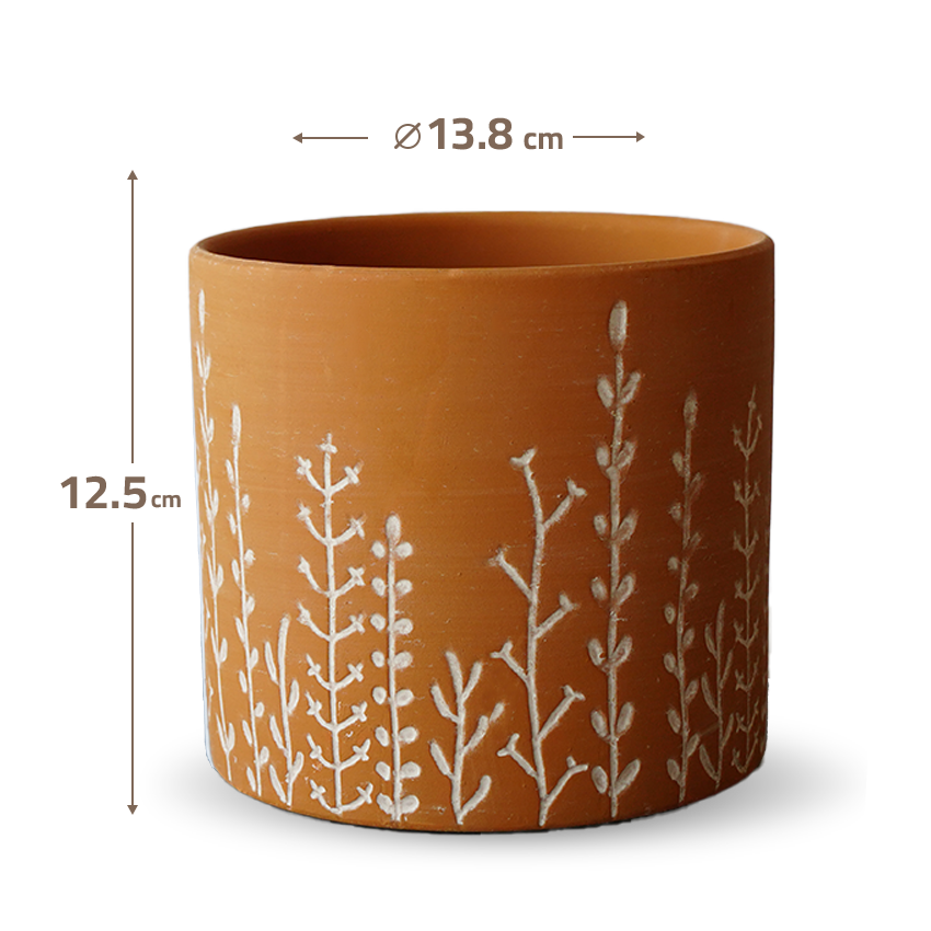 Leafy Branch Outdoor/Indoor Planter Box TERRACOTTA 8064B-162TE - Planter Boxes - ebarza Furniture UAE | Shop Modern Furniture in Abu Dhabi & Dubai - مفروشات ايبازرا في الامارات | تسوق اثاث عصري وديكورات مميزة في دبي وابوظبي