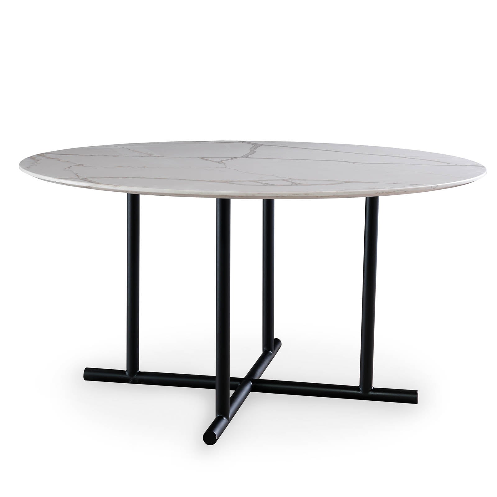 140 Cm Blackjack Quartz Dining Table Dt002 (R2) - Dining Tables - ebarza Furniture UAE | Shop Modern Furniture in Abu Dhabi & Dubai - مفروشات ايبازرا في الامارات | تسوق اثاث عصري وديكورات مميزة في دبي وابوظبي