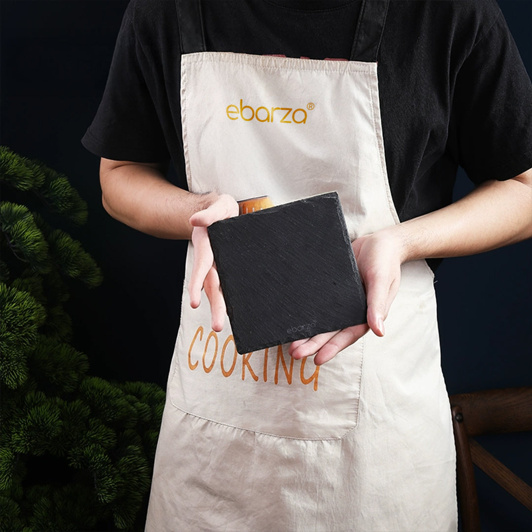 Set of 4 Slate Coasters Rough Chipped Edges 10cm - CKCA1010B - Coasters - ebarza Furniture UAE | Shop Modern Furniture in Abu Dhabi & Dubai - مفروشات ايبازرا في الامارات | تسوق اثاث عصري وديكورات مميزة في دبي وابوظبي