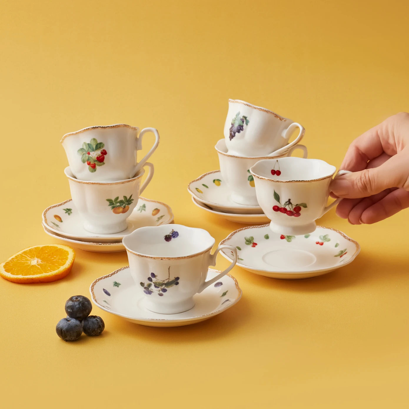 Karaca Nostalgia 6 Person Coffee Cup Set 80 ml 153.03.06.7603 - Coffee Sets - ebarza Furniture UAE | Shop Modern Furniture in Abu Dhabi & Dubai - مفروشات ايبازرا في الامارات | تسوق اثاث عصري وديكورات مميزة في دبي وابوظبي