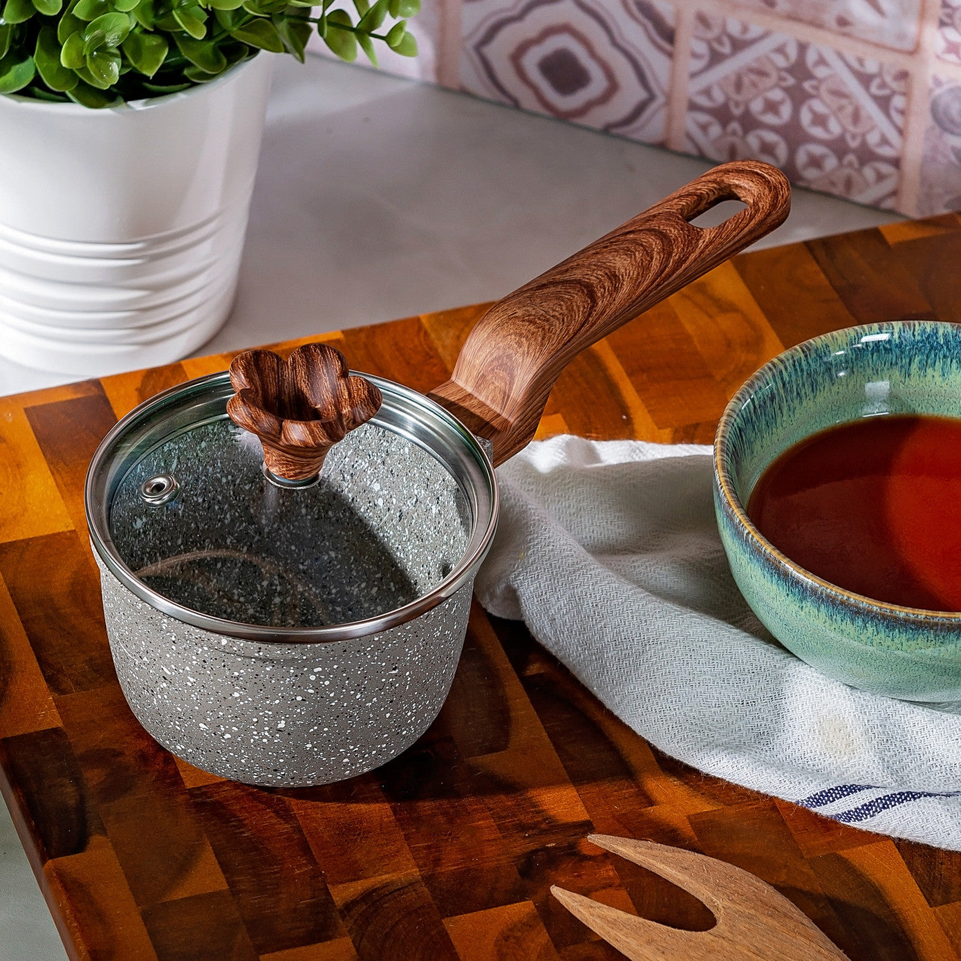 Karaca Dark Silver Biogranite Mini Saucepan 10 cm 153.03.08.0086 - Cookware Sets - ebarza Furniture UAE | Shop Modern Furniture in Abu Dhabi & Dubai - مفروشات ايبازرا في الامارات | تسوق اثاث عصري وديكورات مميزة في دبي وابوظبي