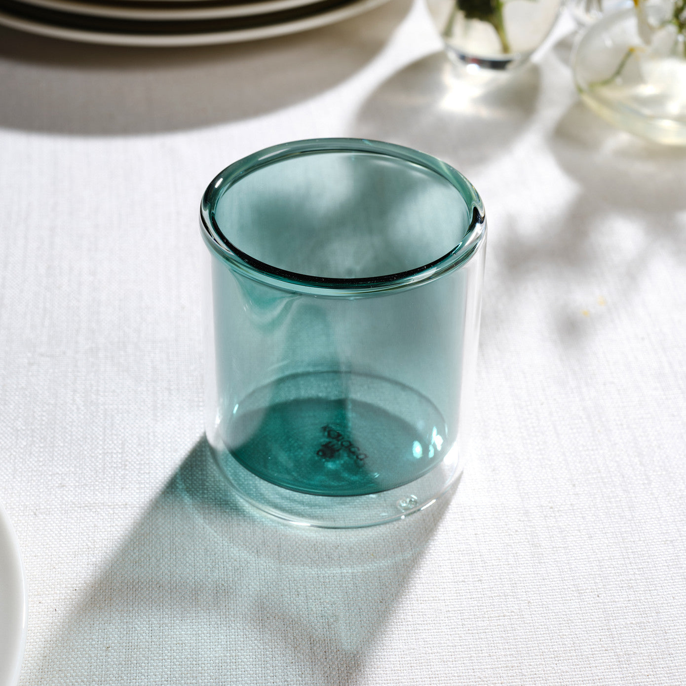Karaca Pia Green Water Glass - Double Walled 153.03.08.4475 - Mugs - ebarza Furniture UAE | Shop Modern Furniture in Abu Dhabi & Dubai - مفروشات ايبازرا في الامارات | تسوق اثاث عصري وديكورات مميزة في دبي وابوظبي