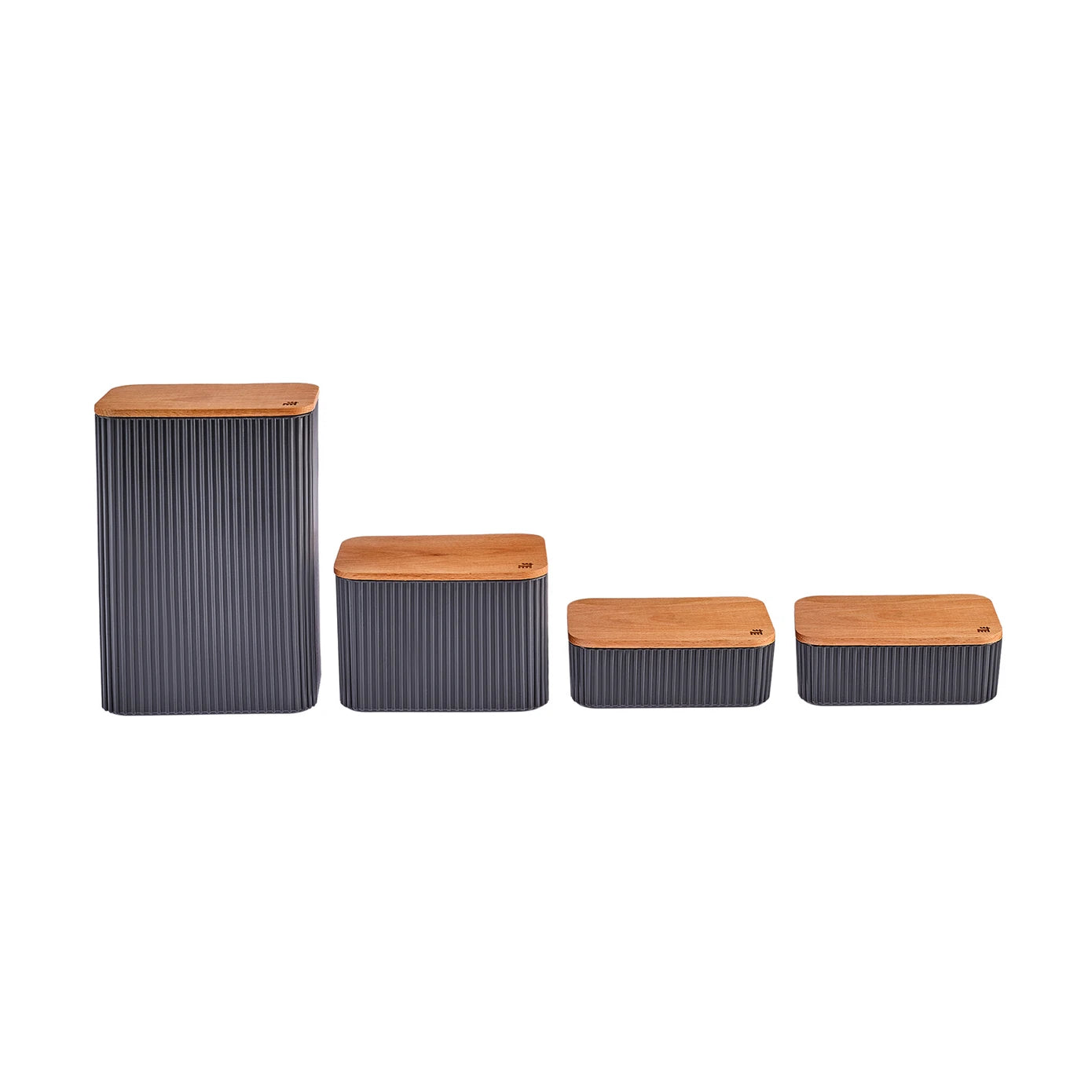 Karaca Massimo 4-Piece Storage Box Set Anthracite 153.09.01.0576 - Spice Sets - ebarza Furniture UAE | Shop Modern Furniture in Abu Dhabi & Dubai - مفروشات ايبازرا في الامارات | تسوق اثاث عصري وديكورات مميزة في دبي وابوظبي