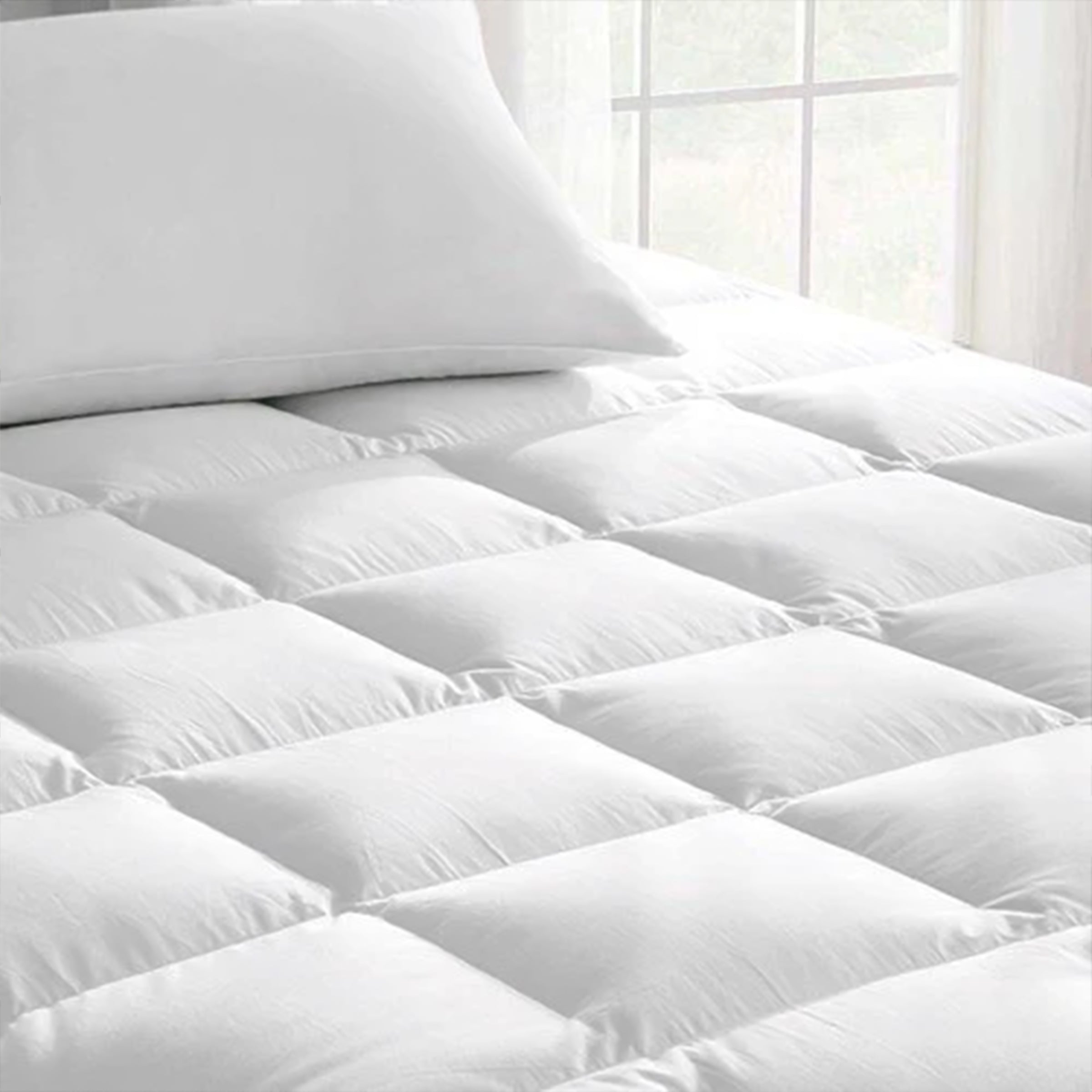 160X200X5 Down Feather Mattress Topper 040205230 - Bedding - ebarza Furniture UAE | Shop Modern Furniture in Abu Dhabi & Dubai - مفروشات ايبازرا في الامارات | تسوق اثاث عصري وديكورات مميزة في دبي وابوظبي