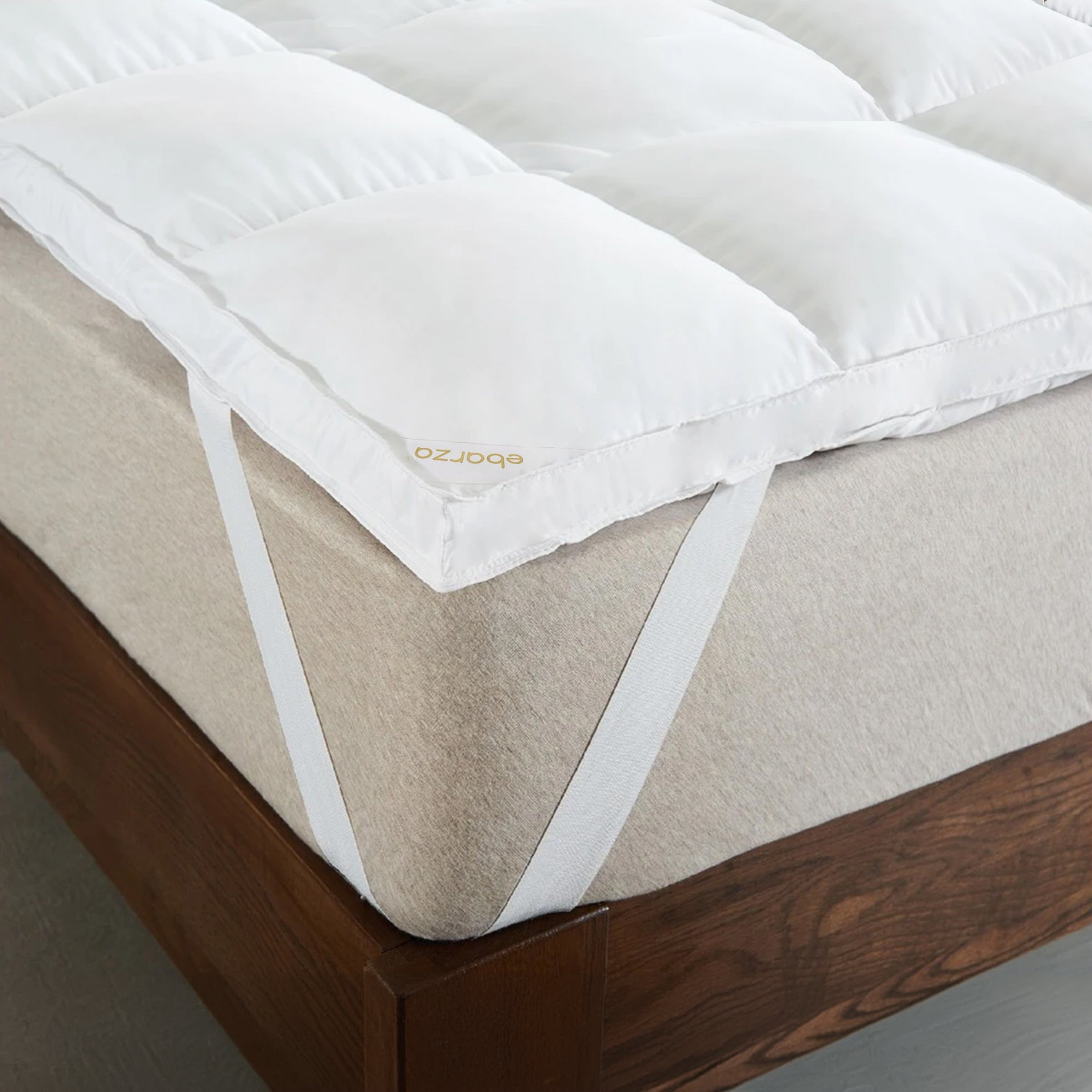 160X200X5 Down Feather Mattress Topper 040205230 - Bedding - ebarza Furniture UAE | Shop Modern Furniture in Abu Dhabi & Dubai - مفروشات ايبازرا في الامارات | تسوق اثاث عصري وديكورات مميزة في دبي وابوظبي
