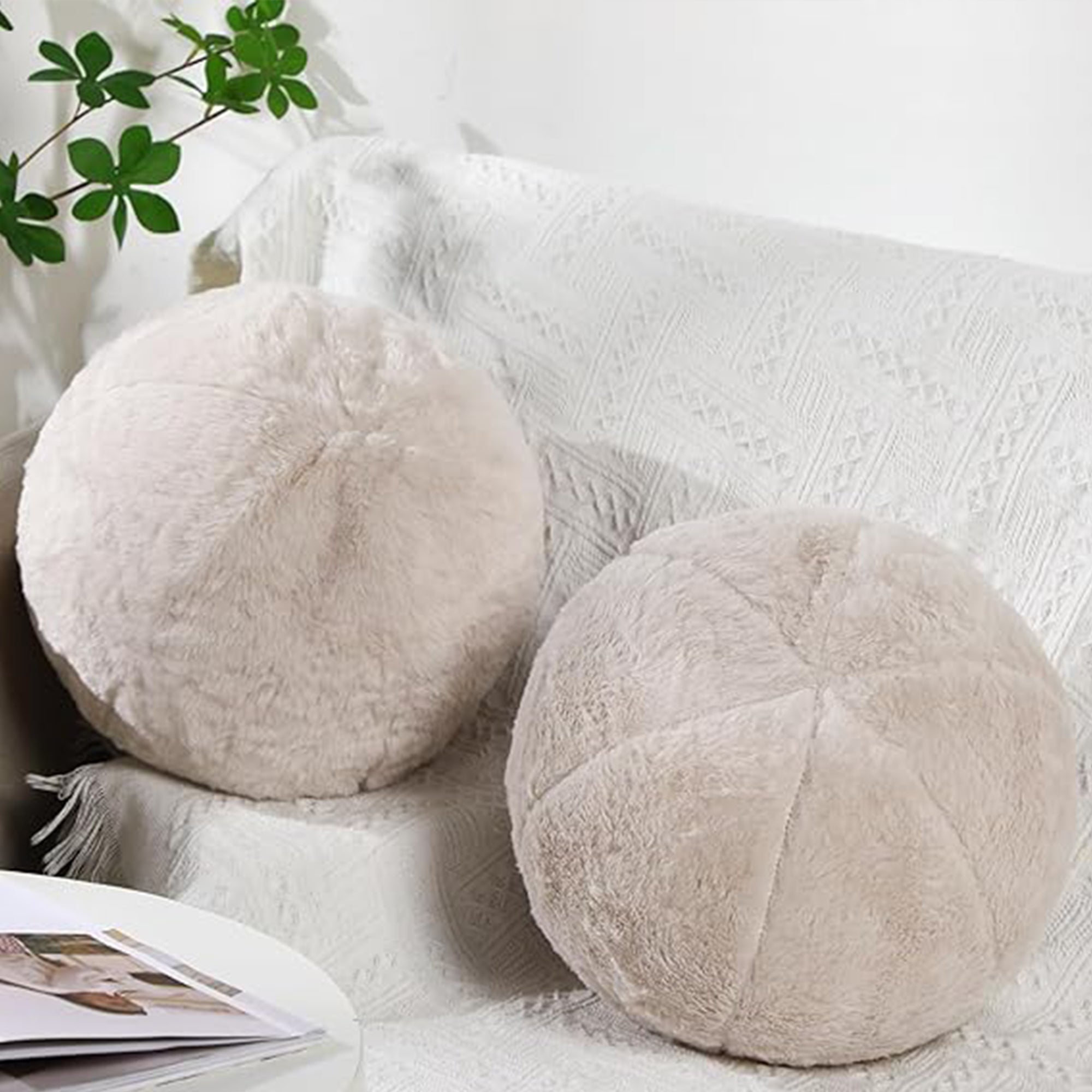 D=30*1 SKJG Acq Plush Ball Cushion (with filling) - ECC064 - Cushions - ebarza Furniture UAE | Shop Modern Furniture in Abu Dhabi & Dubai - مفروشات ايبازرا في الامارات | تسوق اثاث عصري وديكورات مميزة في دبي وابوظبي