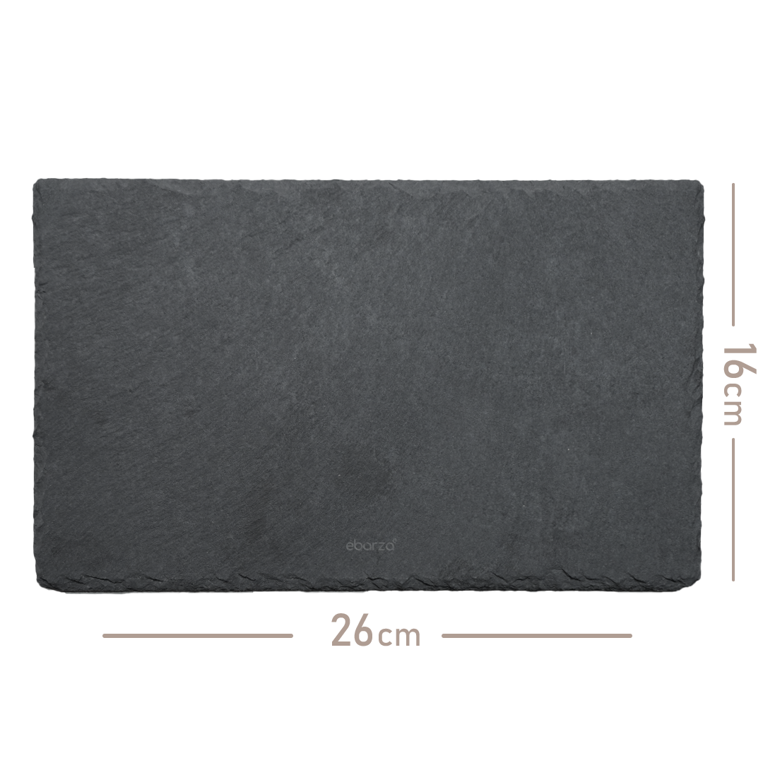 Slate Serving Board Rough Chipped Edges 26x16cm - CKPL2616B - Trays - ebarza Furniture UAE | Shop Modern Furniture in Abu Dhabi & Dubai - مفروشات ايبازرا في الامارات | تسوق اثاث عصري وديكورات مميزة في دبي وابوظبي