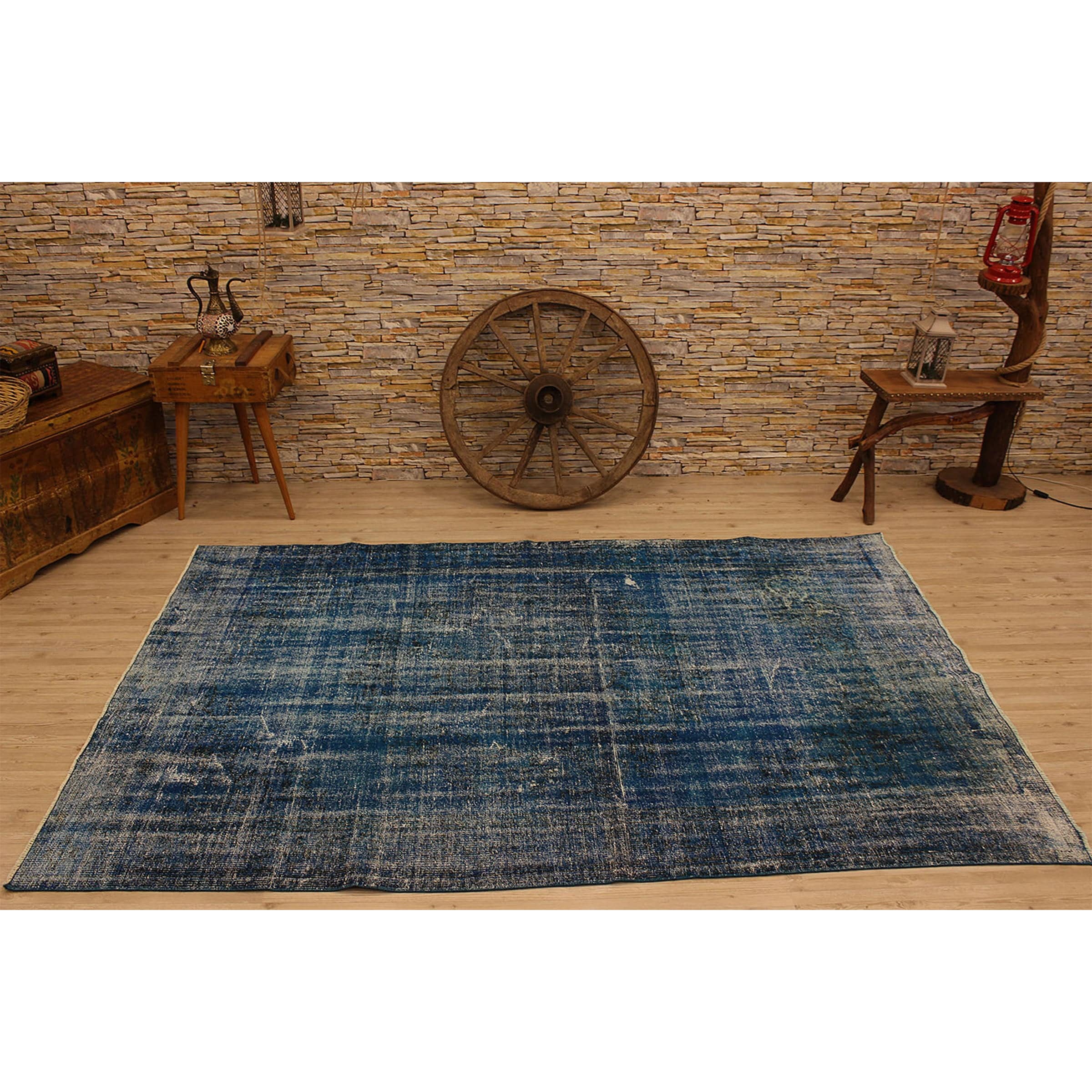 170 X 255 Anatolian Hand Knotted Carpet Vintage Style 60N2339 - Rugs - ebarza Furniture UAE | Shop Modern Furniture in Abu Dhabi & Dubai - مفروشات ايبازرا في الامارات | تسوق اثاث عصري وديكورات مميزة في دبي وابوظبي