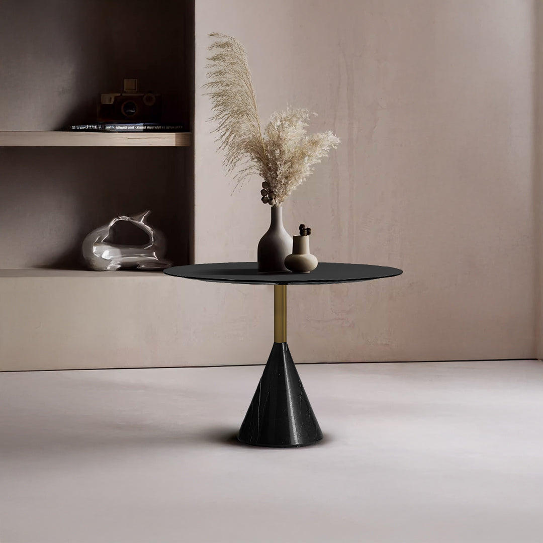 Madrid Natural Marble Side Table St8644-70A-Bk - Side Tables - ebarza Furniture UAE | Shop Modern Furniture in Abu Dhabi & Dubai - مفروشات ايبازرا في الامارات | تسوق اثاث عصري وديكورات مميزة في دبي وابوظبي