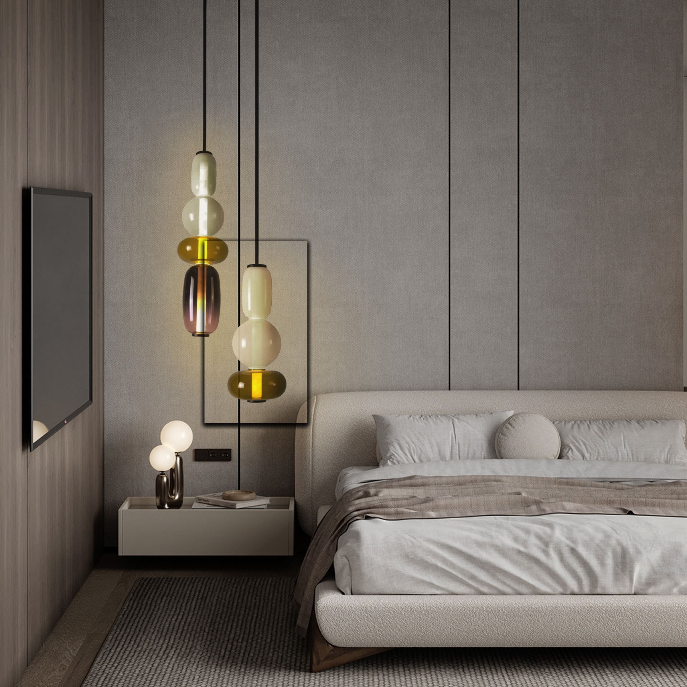 Stellar Strands Pendant Lamp 3-Glasses CY-DD-1052-3G - Pendant Lamps - ebarza Furniture UAE | Shop Modern Furniture in Abu Dhabi & Dubai - مفروشات ايبازرا في الامارات | تسوق اثاث عصري وديكورات مميزة في دبي وابوظبي