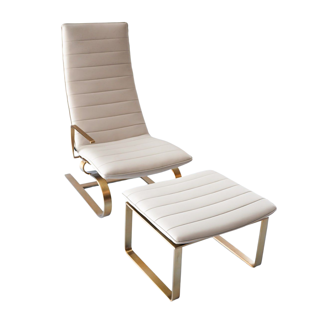 Right arm chair with Ottoman CC-OTT-302R - Lounge Chairs - ebarza Furniture UAE | Shop Modern Furniture in Abu Dhabi & Dubai - مفروشات ايبازرا في الامارات | تسوق اثاث عصري وديكورات مميزة في دبي وابوظبي