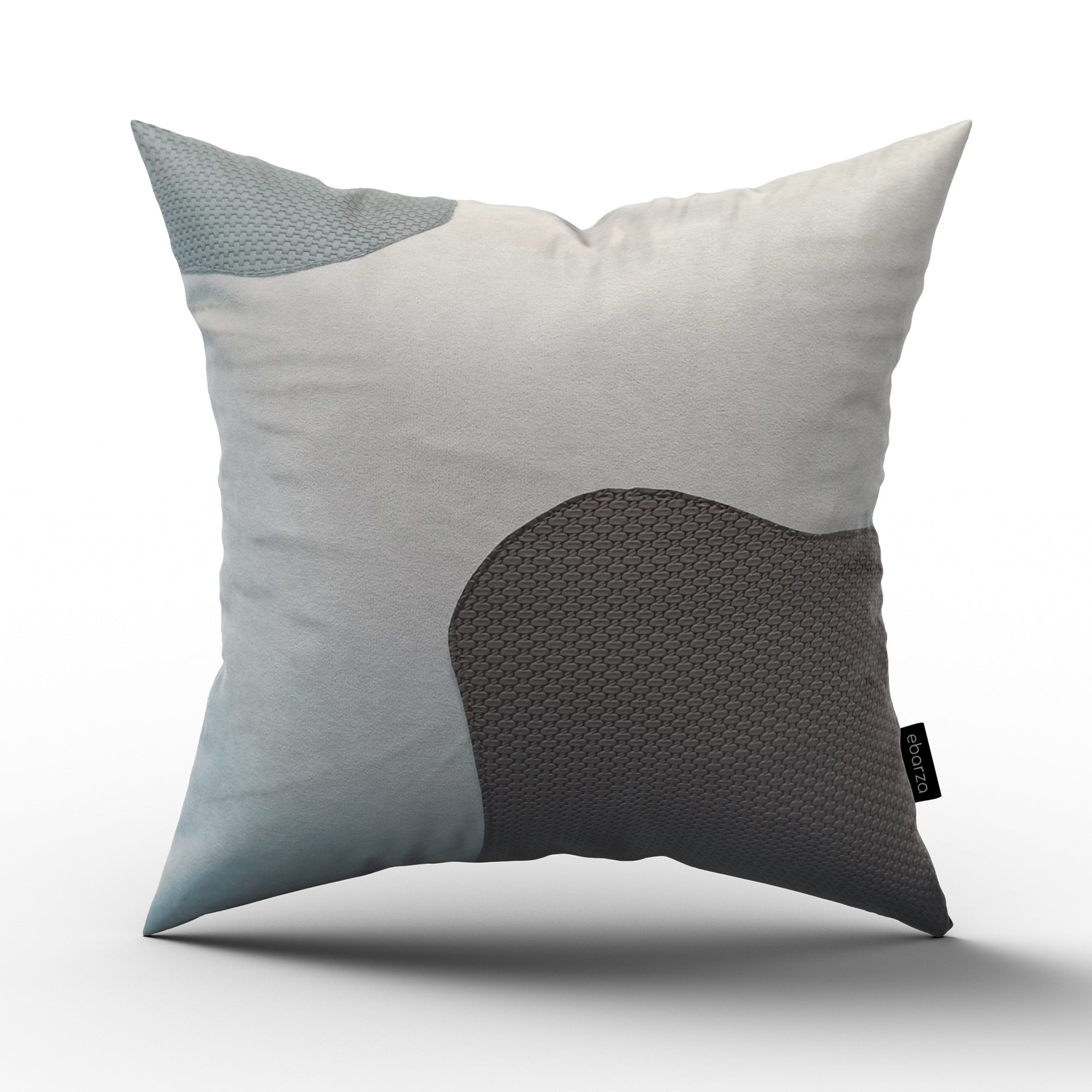 53x53Cm Patchwork Cushion KD2356 -GREY&WHITE - Cushions - ebarza Furniture UAE | Shop Modern Furniture in Abu Dhabi & Dubai - مفروشات ايبازرا في الامارات | تسوق اثاث عصري وديكورات مميزة في دبي وابوظبي