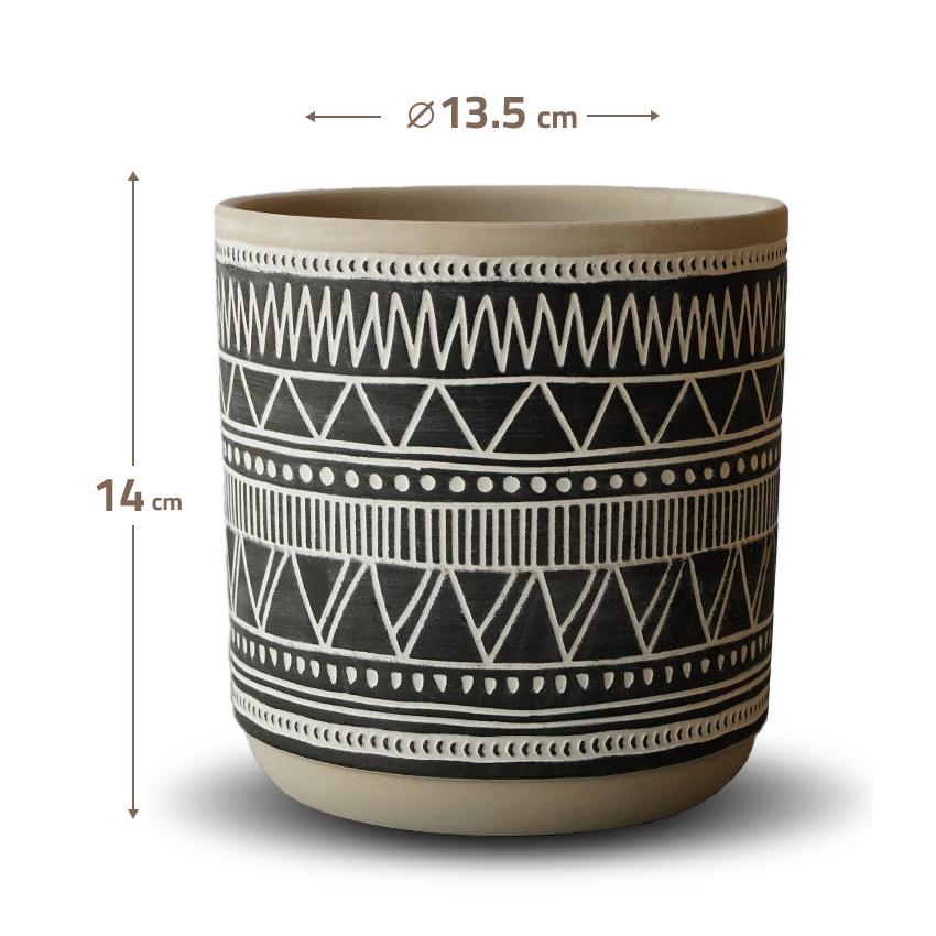 Inverted Chevron Outdoor/indoor Black Cement Planter Box 8040B-55 - Planter Boxes - ebarza Furniture UAE | Shop Modern Furniture in Abu Dhabi & Dubai - مفروشات ايبازرا في الامارات | تسوق اثاث عصري وديكورات مميزة في دبي وابوظبي