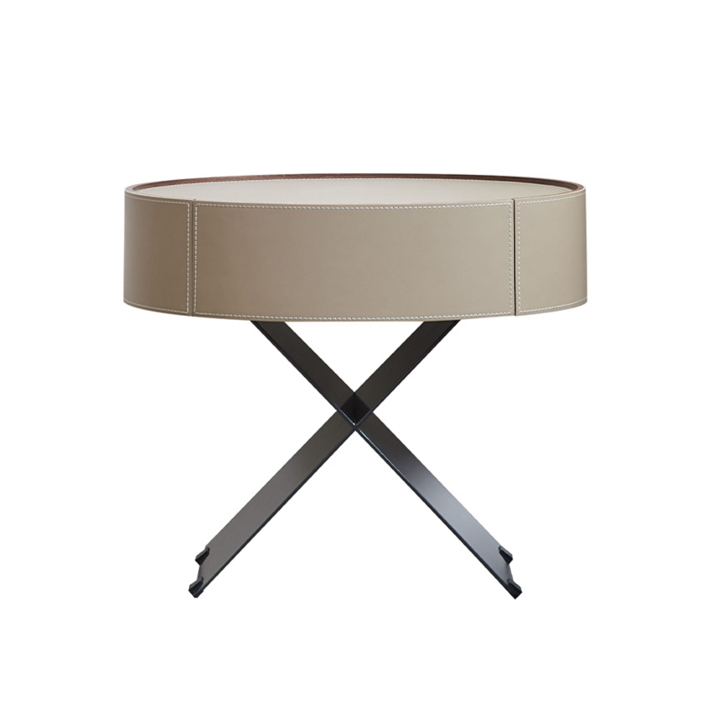 Xo Saddle Leather Side Table MLL-T66 - Side Tables - ebarza Furniture UAE | Shop Modern Furniture in Abu Dhabi & Dubai - مفروشات ايبازرا في الامارات | تسوق اثاث عصري وديكورات مميزة في دبي وابوظبي