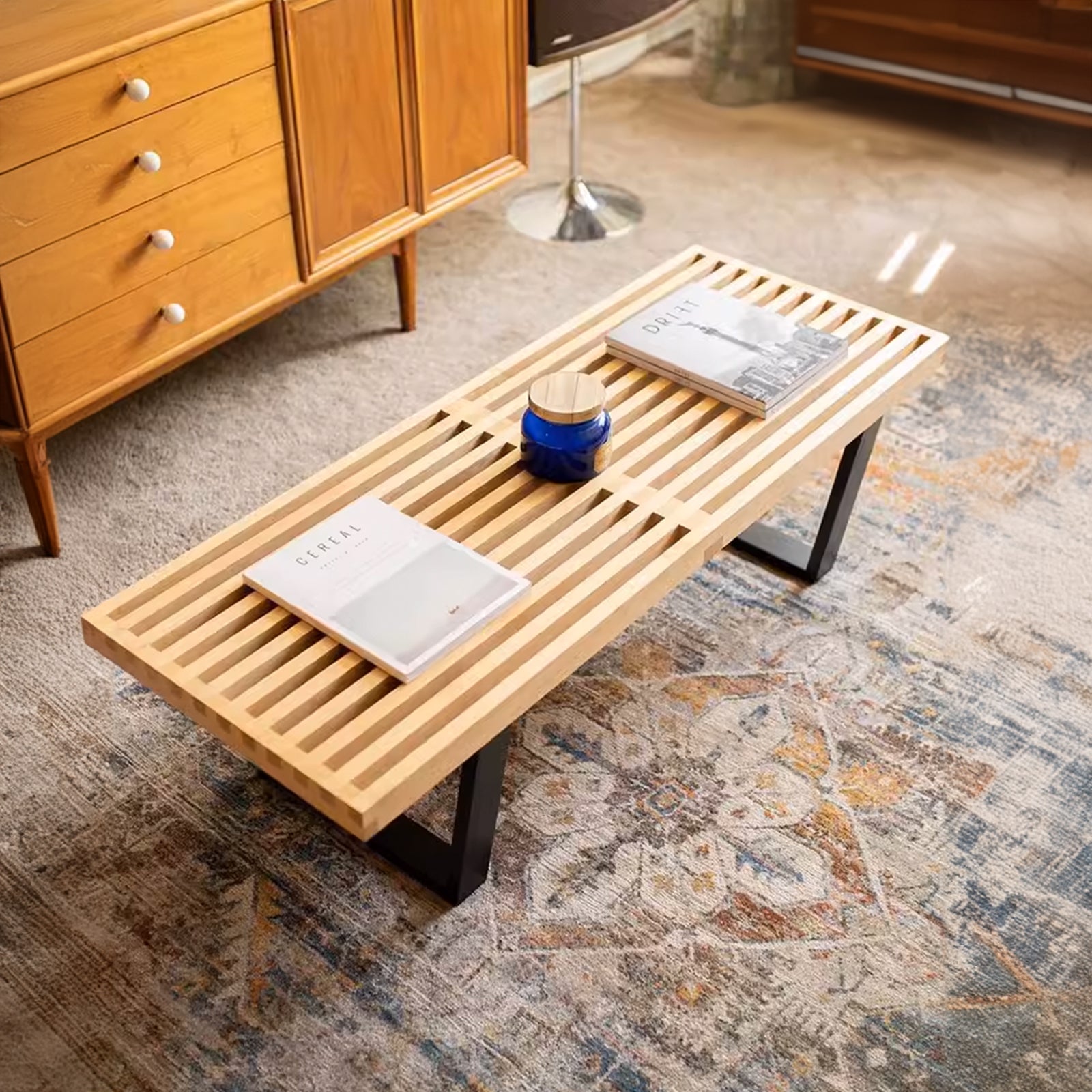 Retro Solid Wood Bench/Table 122Cm Ws-028B-N - Benches - ebarza Furniture UAE | Shop Modern Furniture in Abu Dhabi & Dubai - مفروشات ايبازرا في الامارات | تسوق اثاث عصري وديكورات مميزة في دبي وابوظبي