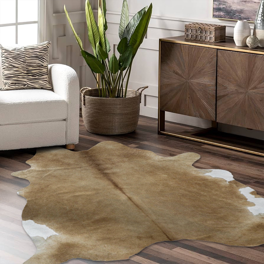 230X160 Cm Cowhide Rug Cow-Hide-Brown - Rugs - ebarza Furniture UAE | Shop Modern Furniture in Abu Dhabi & Dubai - مفروشات ايبازرا في الامارات | تسوق اثاث عصري وديكورات مميزة في دبي وابوظبي