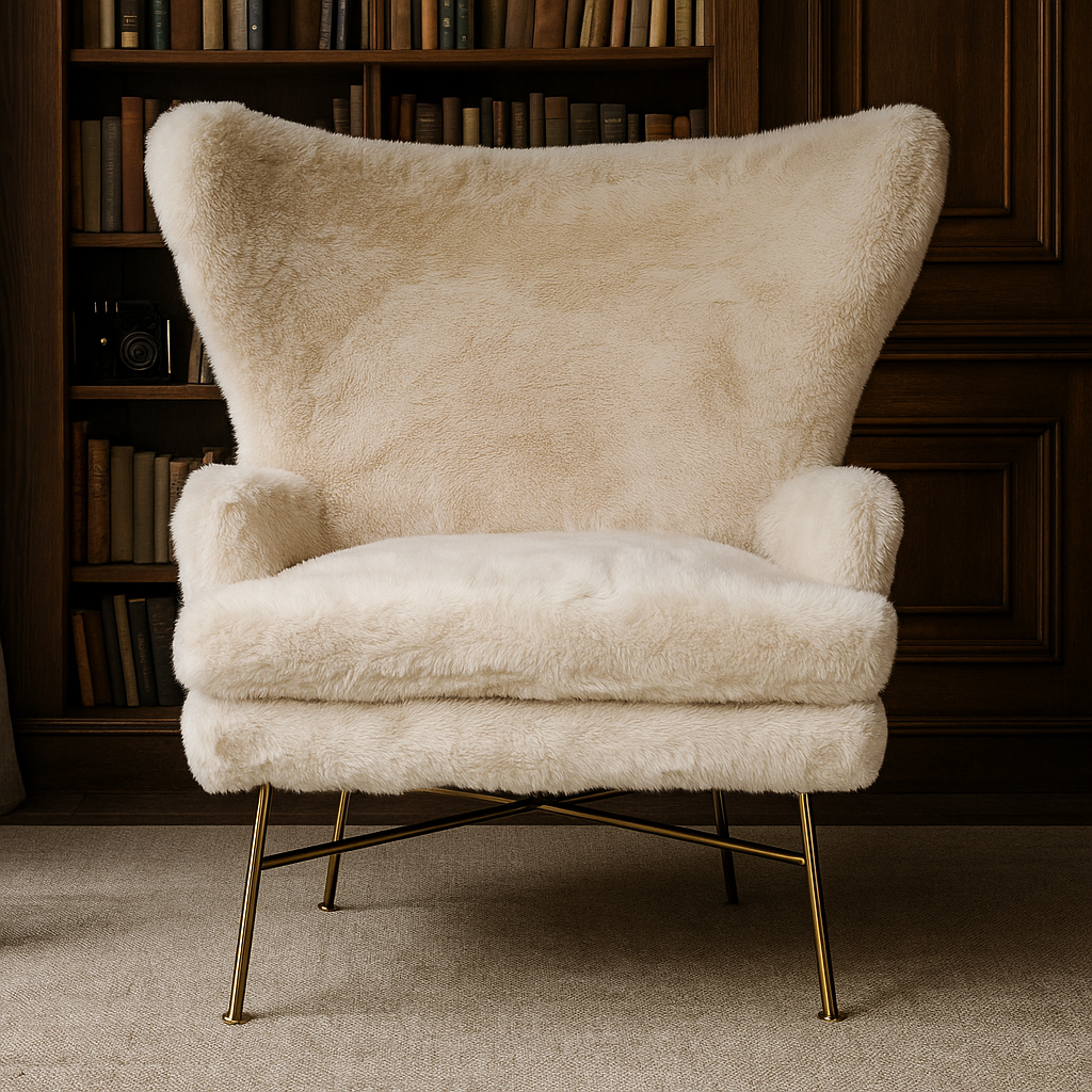 Wing Back Lounge Chair - Tan 19072E - Lounge Chairs - ebarza Furniture UAE | Shop Modern Furniture in Abu Dhabi & Dubai - مفروشات ايبازرا في الامارات | تسوق اثاث عصري وديكورات مميزة في دبي وابوظبي