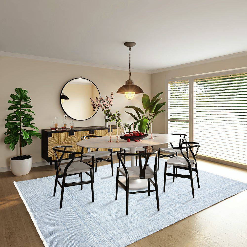 230X160 Cm Hand Woven Blue Wool Rug Jhd-7007 Blue-L - Rugs - ebarza Furniture UAE | Shop Modern Furniture in Abu Dhabi & Dubai - مفروشات ايبازرا في الامارات | تسوق اثاث عصري وديكورات مميزة في دبي وابوظبي