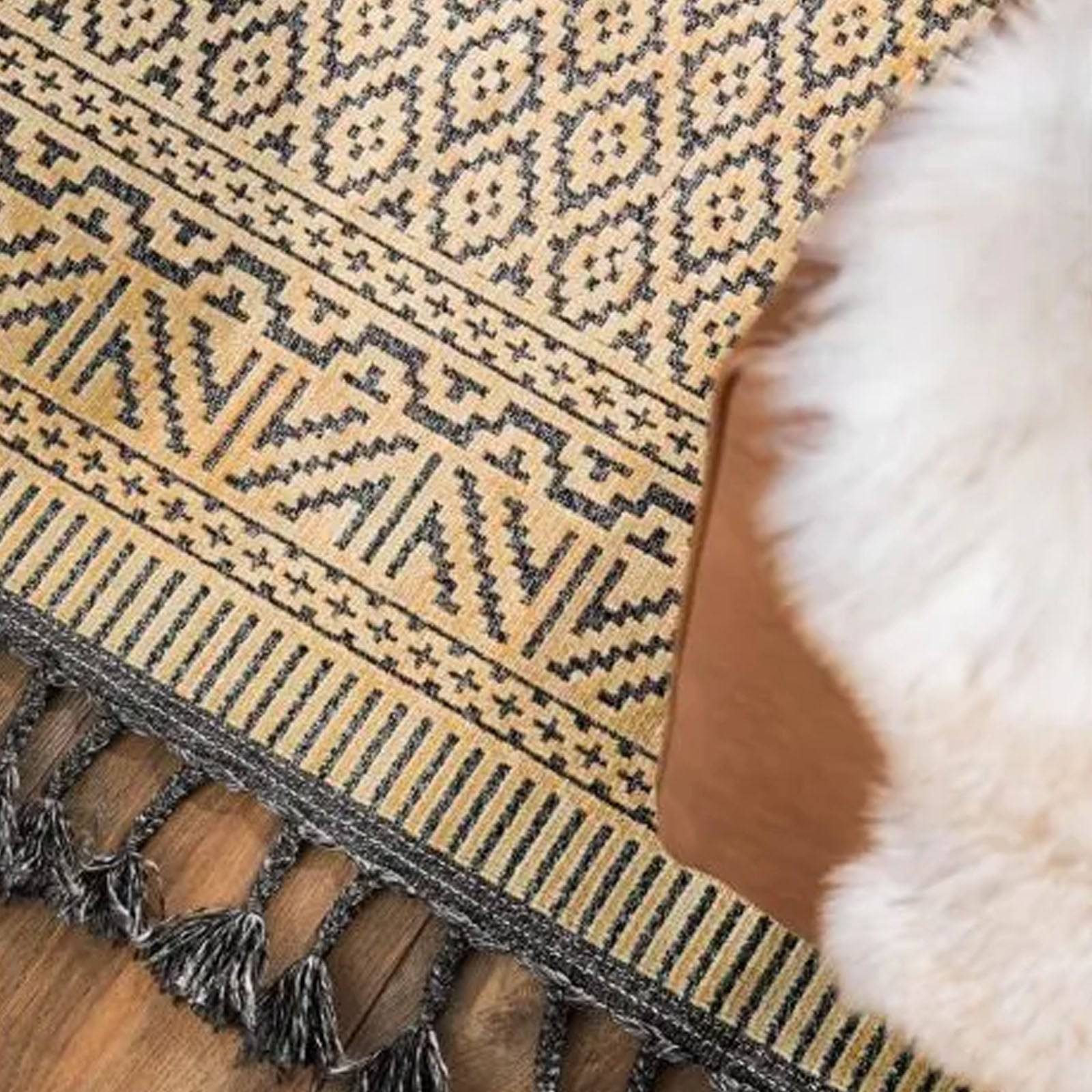 230X160 Cm Handmade Wool Rug Artik-Ark-132-Gold-L - Rugs - ebarza Furniture UAE | Shop Modern Furniture in Abu Dhabi & Dubai - مفروشات ايبازرا في الامارات | تسوق اثاث عصري وديكورات مميزة في دبي وابوظبي