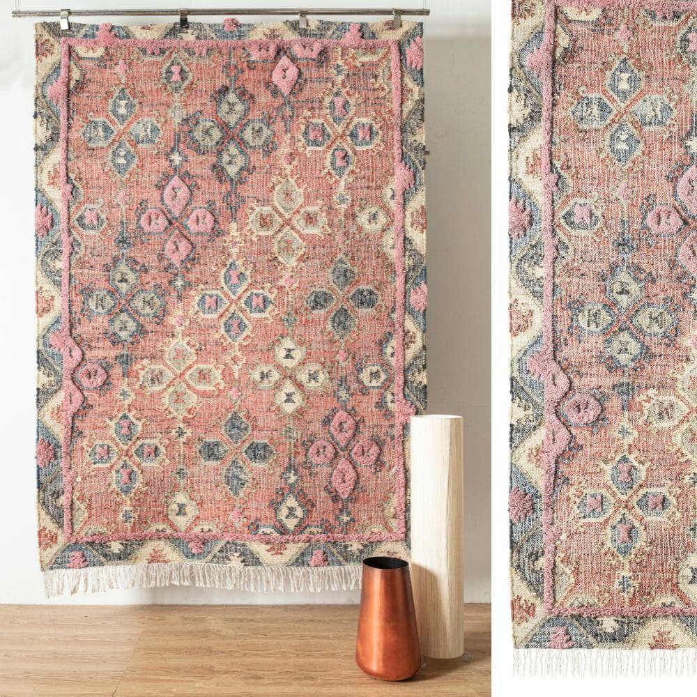 230X160 Cm Handmade Wool Rug Bettino-Bto-42-Orange-L - Rugs - ebarza Furniture UAE | Shop Modern Furniture in Abu Dhabi & Dubai - مفروشات ايبازرا في الامارات | تسوق اثاث عصري وديكورات مميزة في دبي وابوظبي