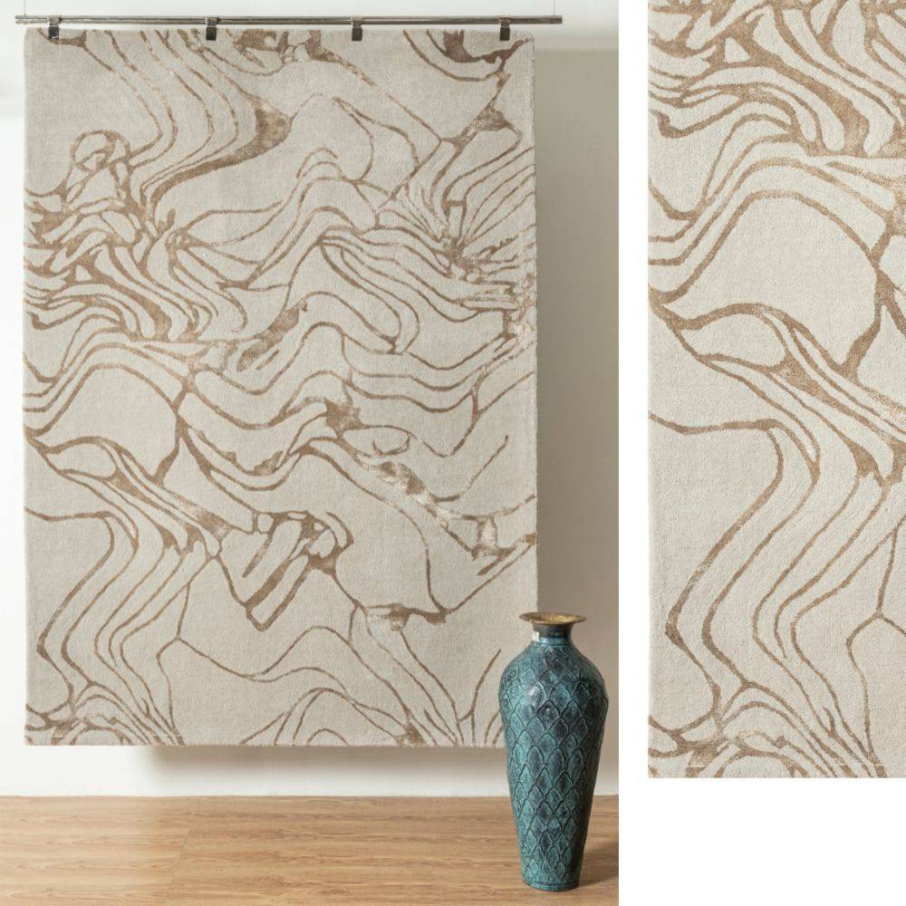 230X160 Cm Handmade Wool Rug Jh-20736-L - Rugs - ebarza Furniture UAE | Shop Modern Furniture in Abu Dhabi & Dubai - مفروشات ايبازرا في الامارات | تسوق اثاث عصري وديكورات مميزة في دبي وابوظبي