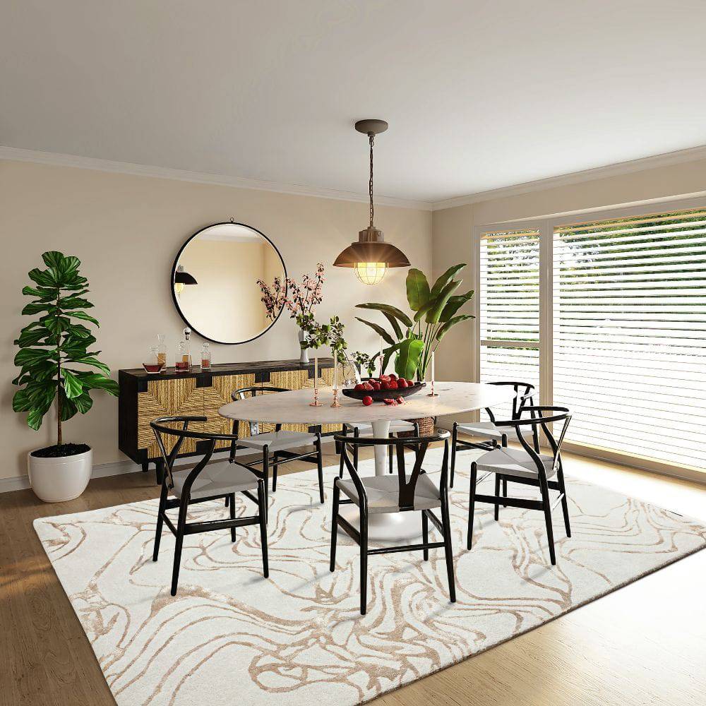 230X160 Cm Handmade Wool Rug Jh-20736-L - Rugs - ebarza Furniture UAE | Shop Modern Furniture in Abu Dhabi & Dubai - مفروشات ايبازرا في الامارات | تسوق اثاث عصري وديكورات مميزة في دبي وابوظبي