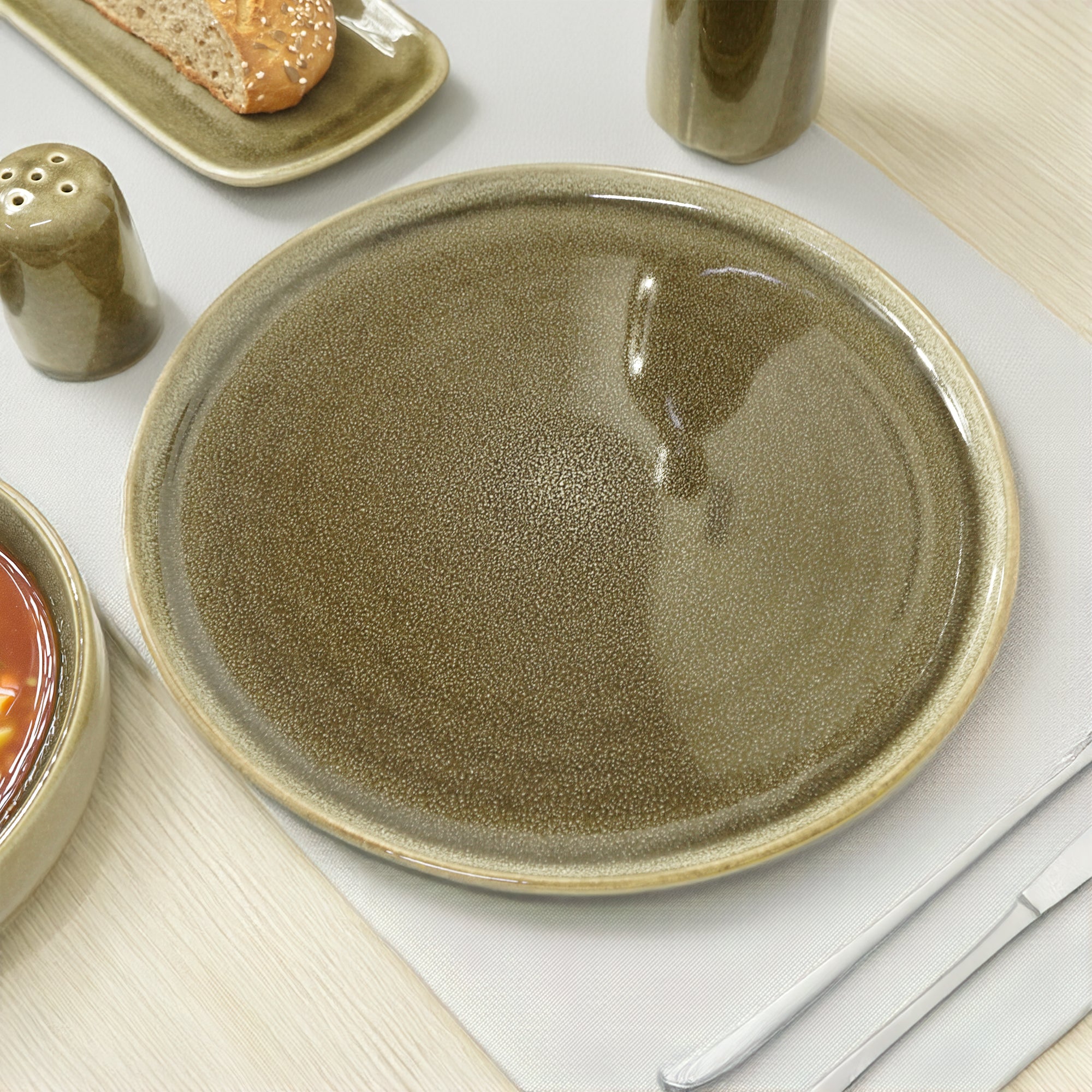 Browny Dinner Plate HZ4311 - Plates - ebarza Furniture UAE | Shop Modern Furniture in Abu Dhabi & Dubai - مفروشات ايبازرا في الامارات | تسوق اثاث عصري وديكورات مميزة في دبي وابوظبي