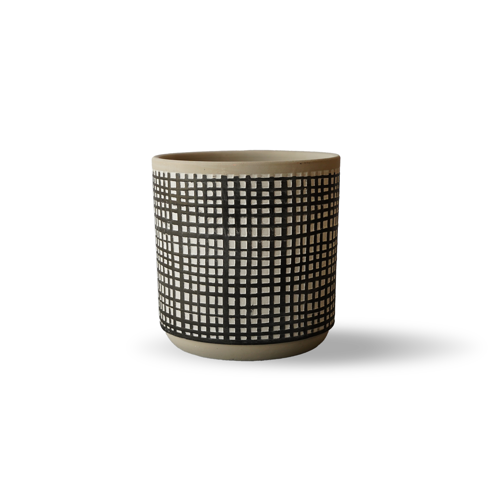 Classic Checkered Outdoor/indoor Black Cement Planter Box 8040B-56 - Planter Boxes - ebarza Furniture UAE | Shop Modern Furniture in Abu Dhabi & Dubai - مفروشات ايبازرا في الامارات | تسوق اثاث عصري وديكورات مميزة في دبي وابوظبي