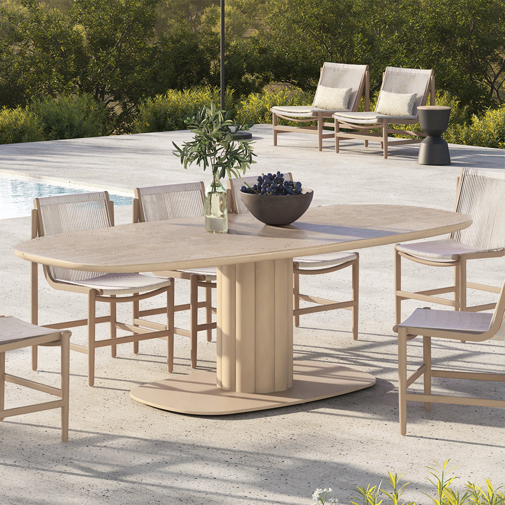 Pre-order 75 Days Delivery Lotus Indoor/Outdoor Dining Table - KT8602F27CER - Outdoor Tables - ebarza Furniture UAE | Shop Modern Furniture in Abu Dhabi & Dubai - مفروشات ايبازرا في الامارات | تسوق اثاث عصري وديكورات مميزة في دبي وابوظبي