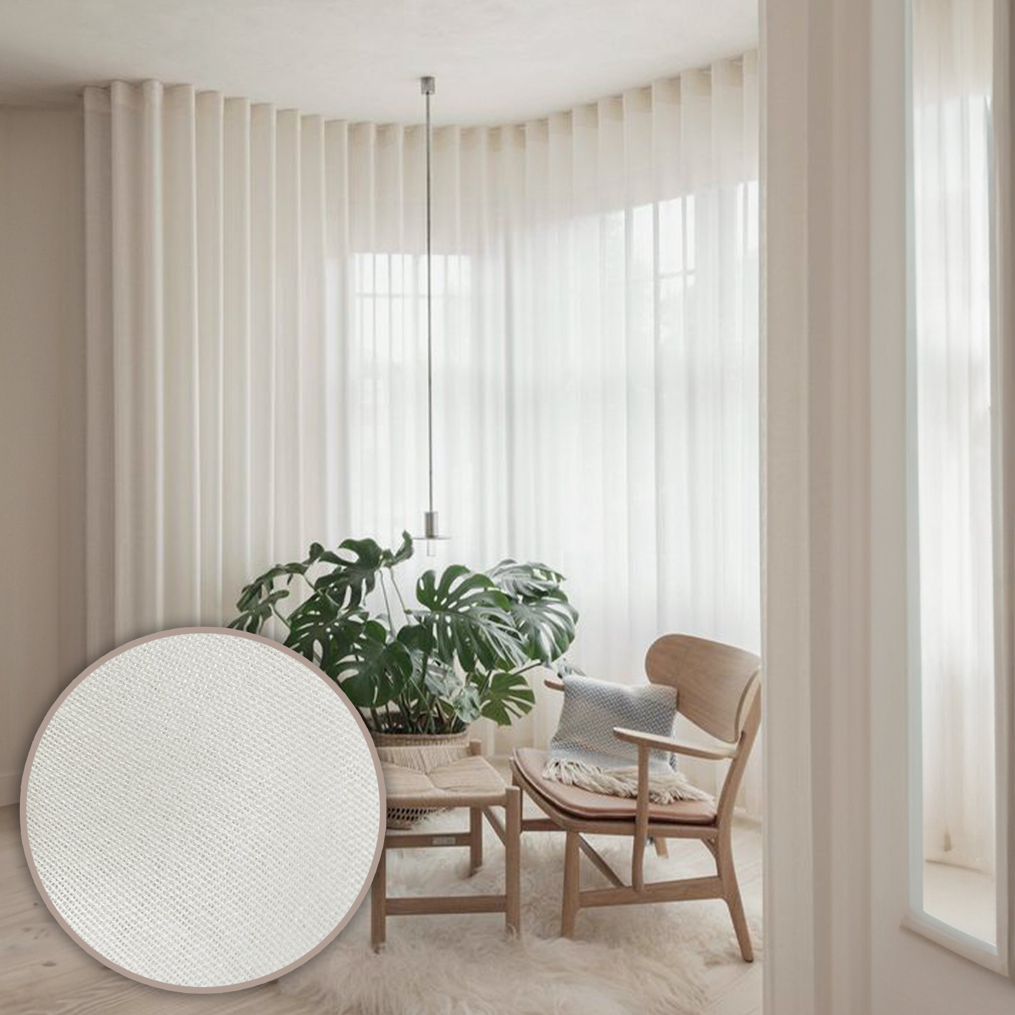 Elegant MARINA Window Curtain Fabric QX154 MARINA Crema - Curtains & Drapes - ebarza Furniture UAE | Shop Modern Furniture in Abu Dhabi & Dubai - مفروشات ايبازرا في الامارات | تسوق اثاث عصري وديكورات مميزة في دبي وابوظبي