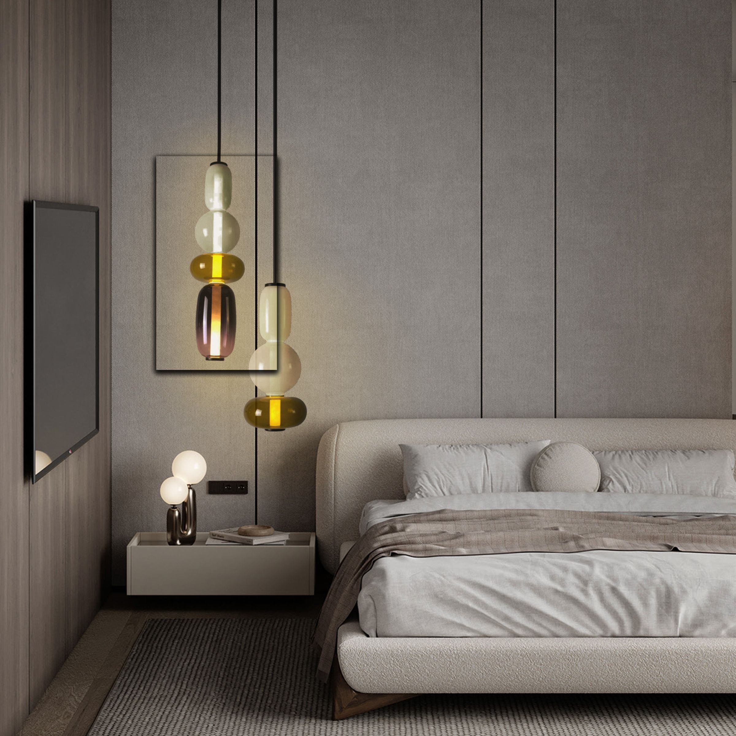 Stellar Strands Pendant Lamp 4-Glasses CY-DD-1052-4 - Pendant Lamps - ebarza Furniture UAE | Shop Modern Furniture in Abu Dhabi & Dubai - مفروشات ايبازرا في الامارات | تسوق اثاث عصري وديكورات مميزة في دبي وابوظبي