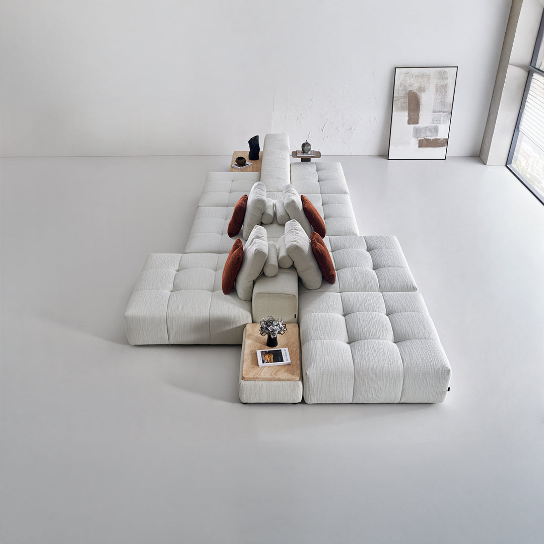 3 Seater Puzzle Sofa + Side Table SF080-2 - Sofas - ebarza Furniture UAE | Shop Modern Furniture in Abu Dhabi & Dubai - مفروشات ايبازرا في الامارات | تسوق اثاث عصري وديكورات مميزة في دبي وابوظبي