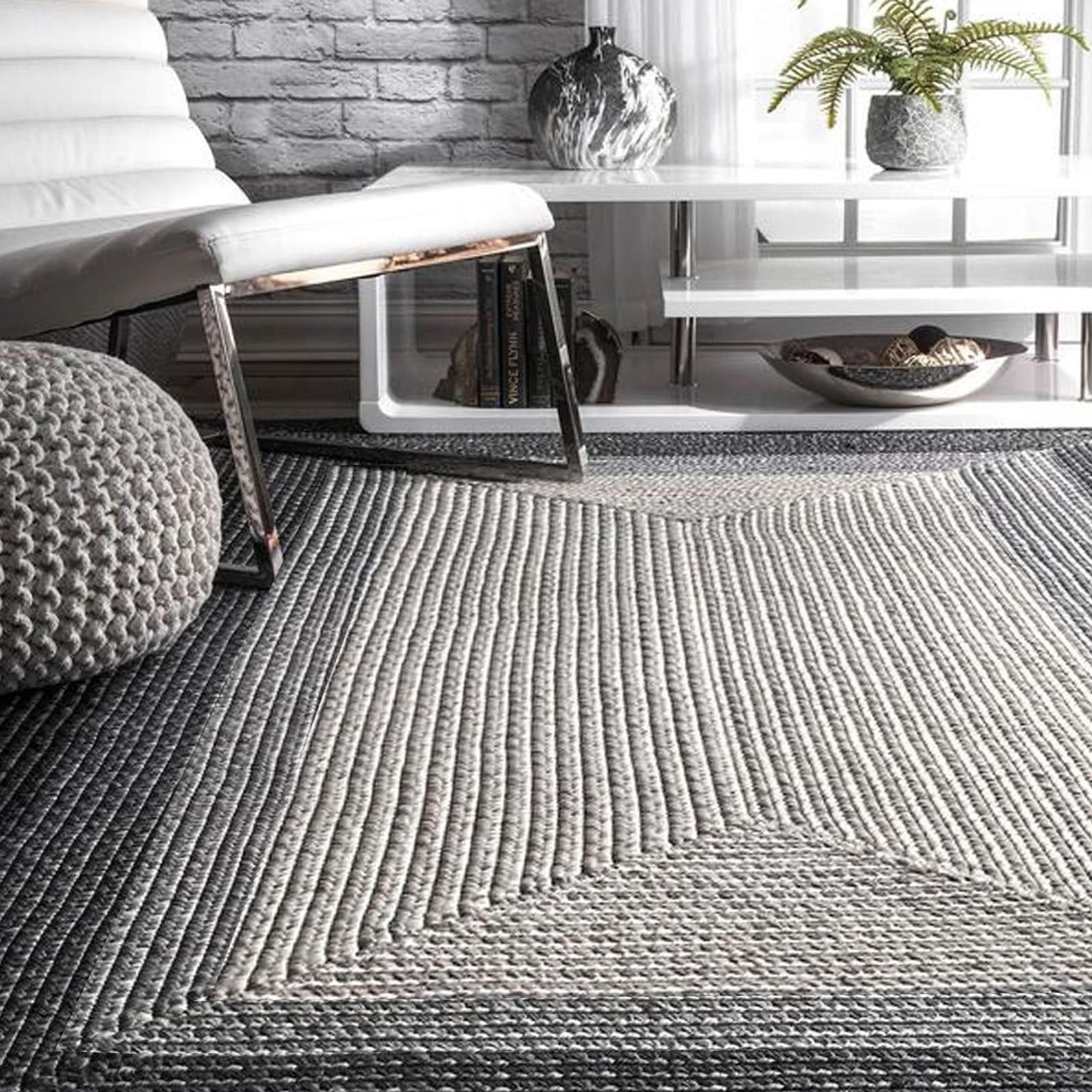 300X200 Cm Braided Handmade Jute Rug Jh-2347-Xl - Rugs - ebarza Furniture UAE | Shop Modern Furniture in Abu Dhabi & Dubai - مفروشات ايبازرا في الامارات | تسوق اثاث عصري وديكورات مميزة في دبي وابوظبي
