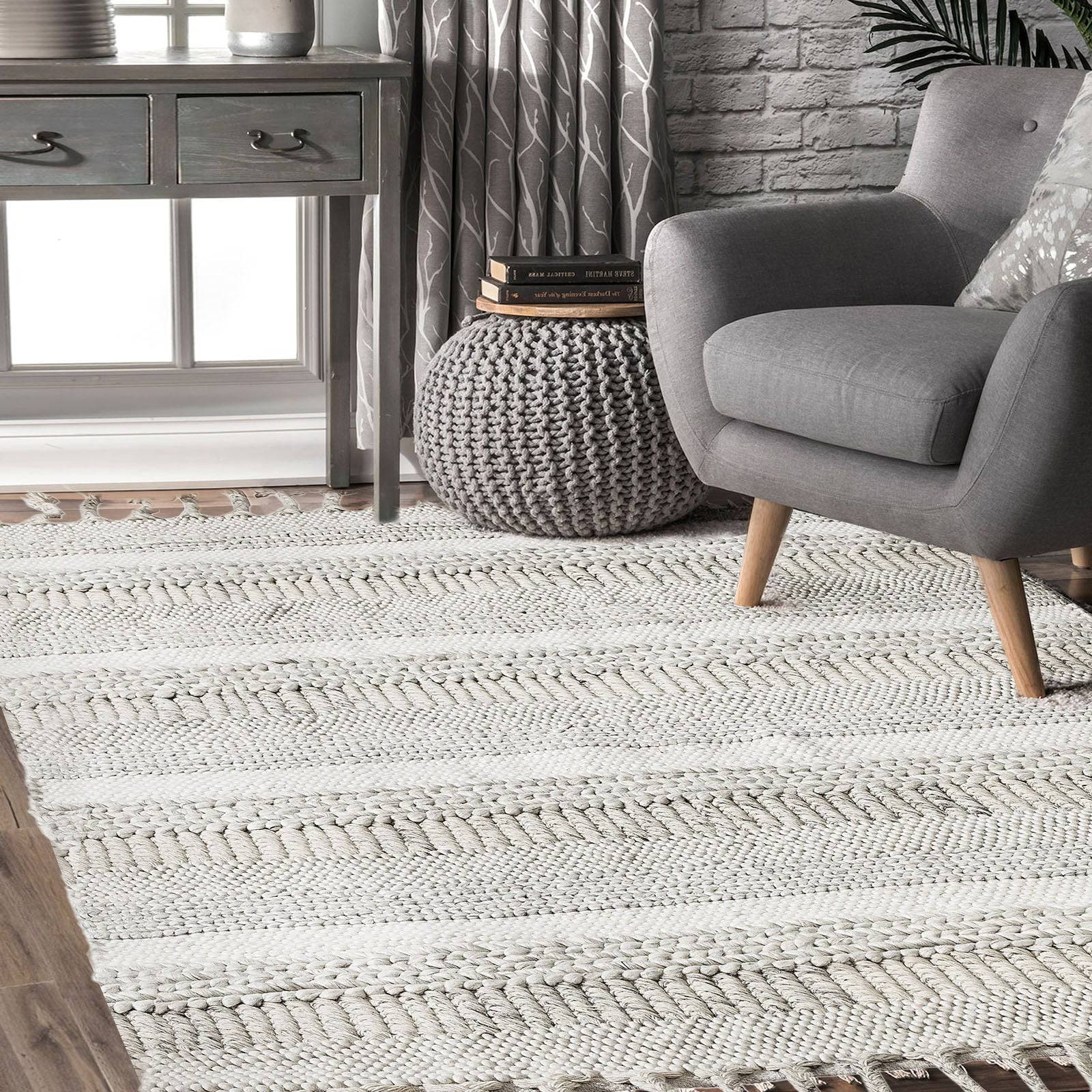 300X200 Cm Florida Handmade Wool Rug Fda-04-L - Rugs - ebarza Furniture UAE | Shop Modern Furniture in Abu Dhabi & Dubai - مفروشات ايبازرا في الامارات | تسوق اثاث عصري وديكورات مميزة في دبي وابوظبي