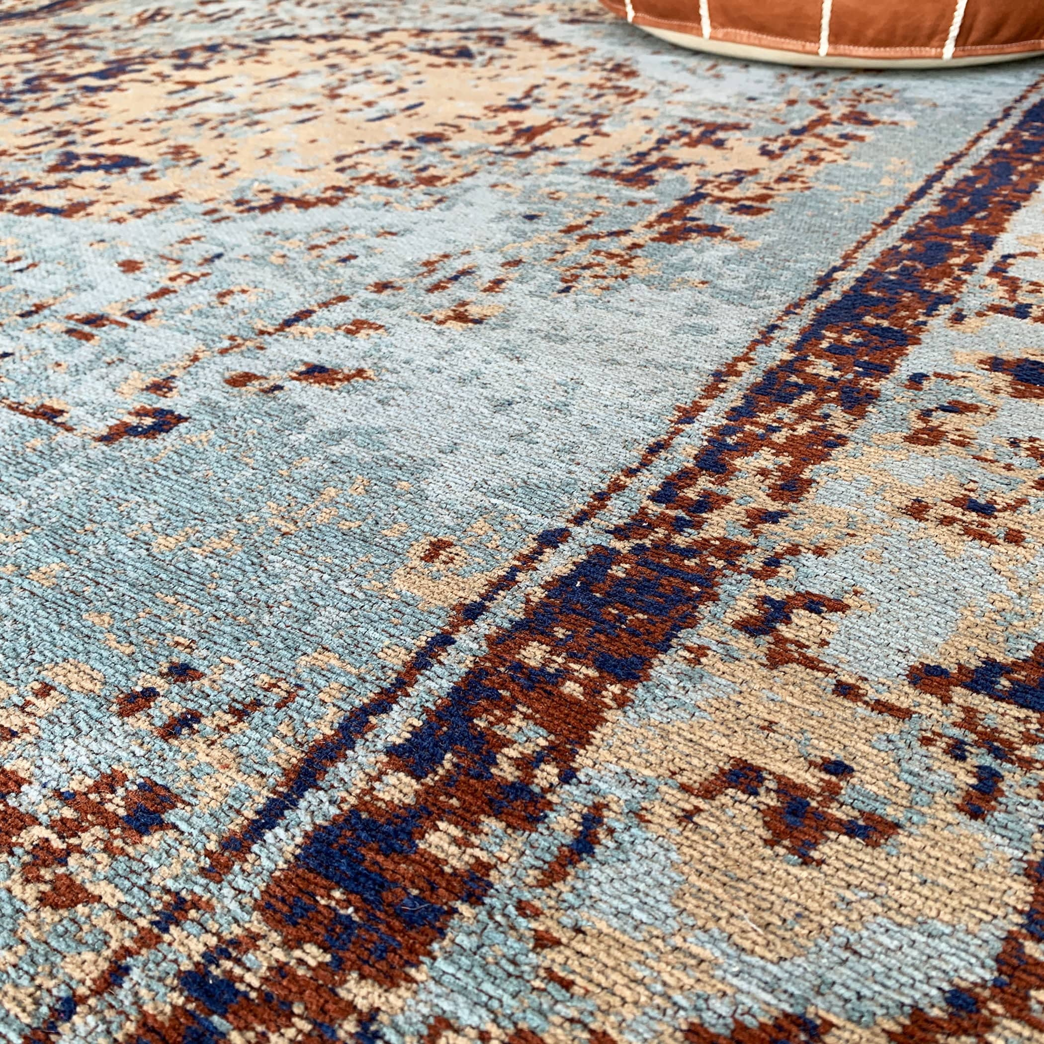 300X200 Cm Handmade Rug Melenia-Mx-163-Xl(Aqua) - Rugs - ebarza Furniture UAE | Shop Modern Furniture in Abu Dhabi & Dubai - مفروشات ايبازرا في الامارات | تسوق اثاث عصري وديكورات مميزة في دبي وابوظبي