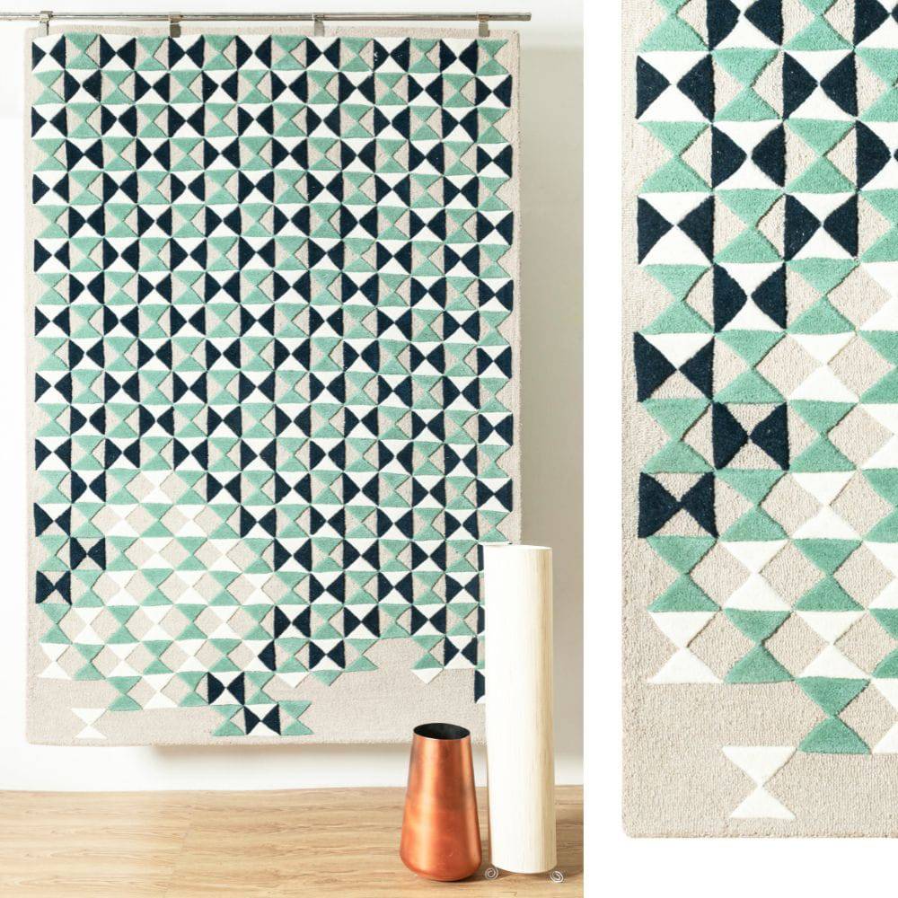 300X200 Cm Handmade Wool Rug Jh-20738-Xl - Rugs - ebarza Furniture UAE | Shop Modern Furniture in Abu Dhabi & Dubai - مفروشات ايبازرا في الامارات | تسوق اثاث عصري وديكورات مميزة في دبي وابوظبي