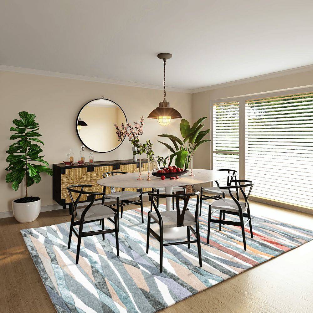 300X200 Cm Handmade Wool Rug Jh-20740-XL - Rugs - ebarza Furniture UAE | Shop Modern Furniture in Abu Dhabi & Dubai - مفروشات ايبازرا في الامارات | تسوق اثاث عصري وديكورات مميزة في دبي وابوظبي