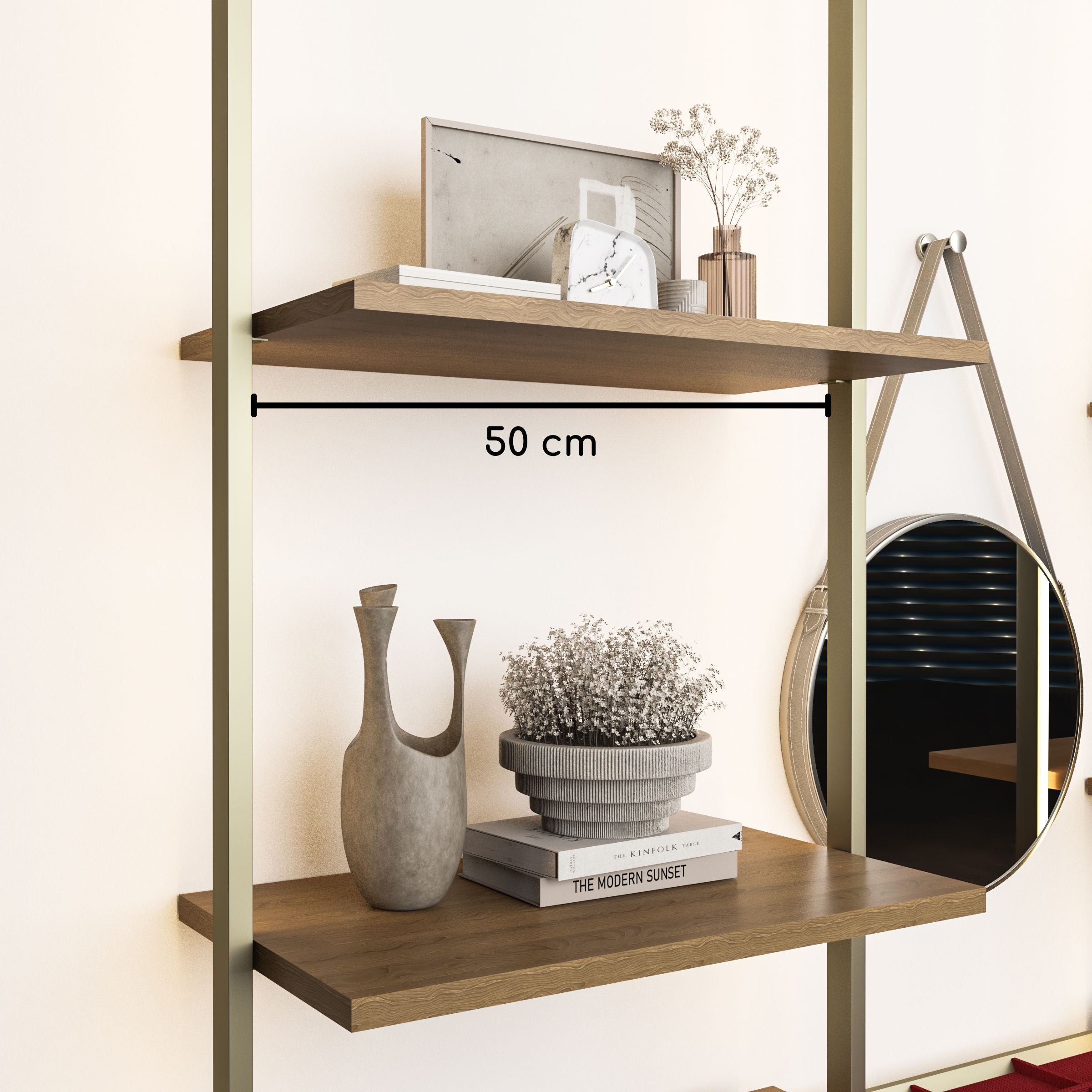 Antik Closet/Cabinet WOODEN SHELF 50 cm WALNUT - Cabinets - ebarza Furniture UAE | Shop Modern Furniture in Abu Dhabi & Dubai - مفروشات ايبازرا في الامارات | تسوق اثاث عصري وديكورات مميزة في دبي وابوظبي