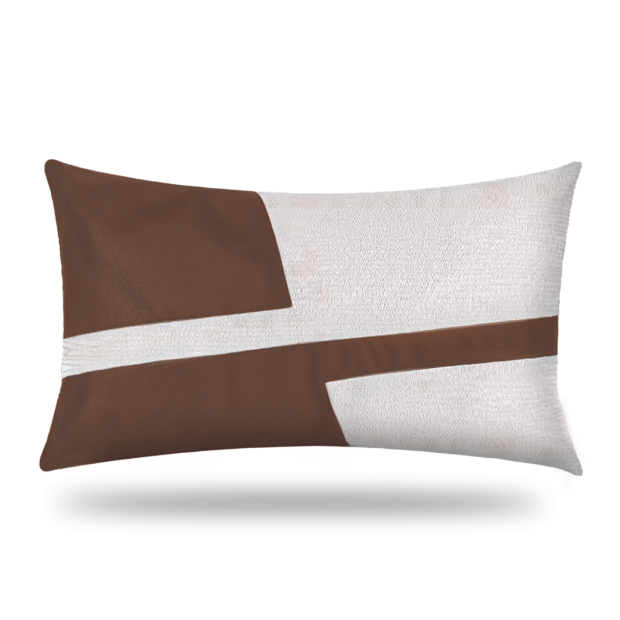 30x50cm Black and White Leather Waist Pillow YZ2356-Brown - Cushions - ebarza Furniture UAE | Shop Modern Furniture in Abu Dhabi & Dubai - مفروشات ايبازرا في الامارات | تسوق اثاث عصري وديكورات مميزة في دبي وابوظبي
