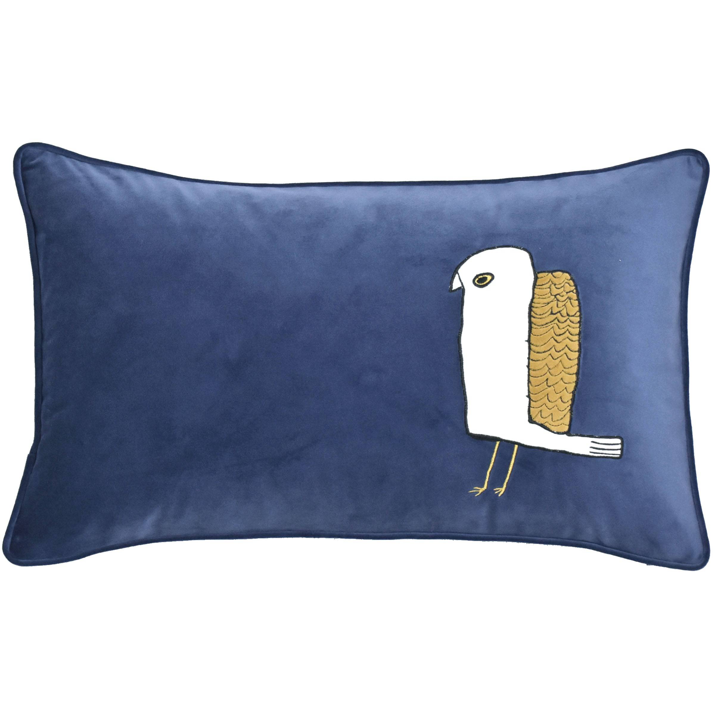 30X55 Cm Small Stone Bird Embroidered Cushion Ecc-035 - Cushions - ebarza Furniture UAE | Shop Modern Furniture in Abu Dhabi & Dubai - مفروشات ايبازرا في الامارات | تسوق اثاث عصري وديكورات مميزة في دبي وابوظبي