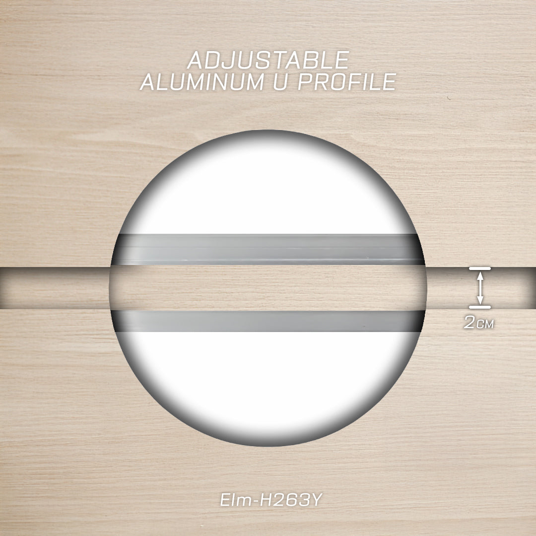 320H-ALUMINUM PROFILE- ADJUSTABLE DECORATION U-PROFILE COLOUR: Baikal Walnut-H172H