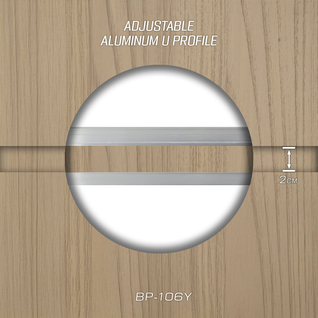 320H-ALUMINUM PROFILE- ADJUSTABLE U-PROFILE COLOUR :Brown Oak BP-106Y