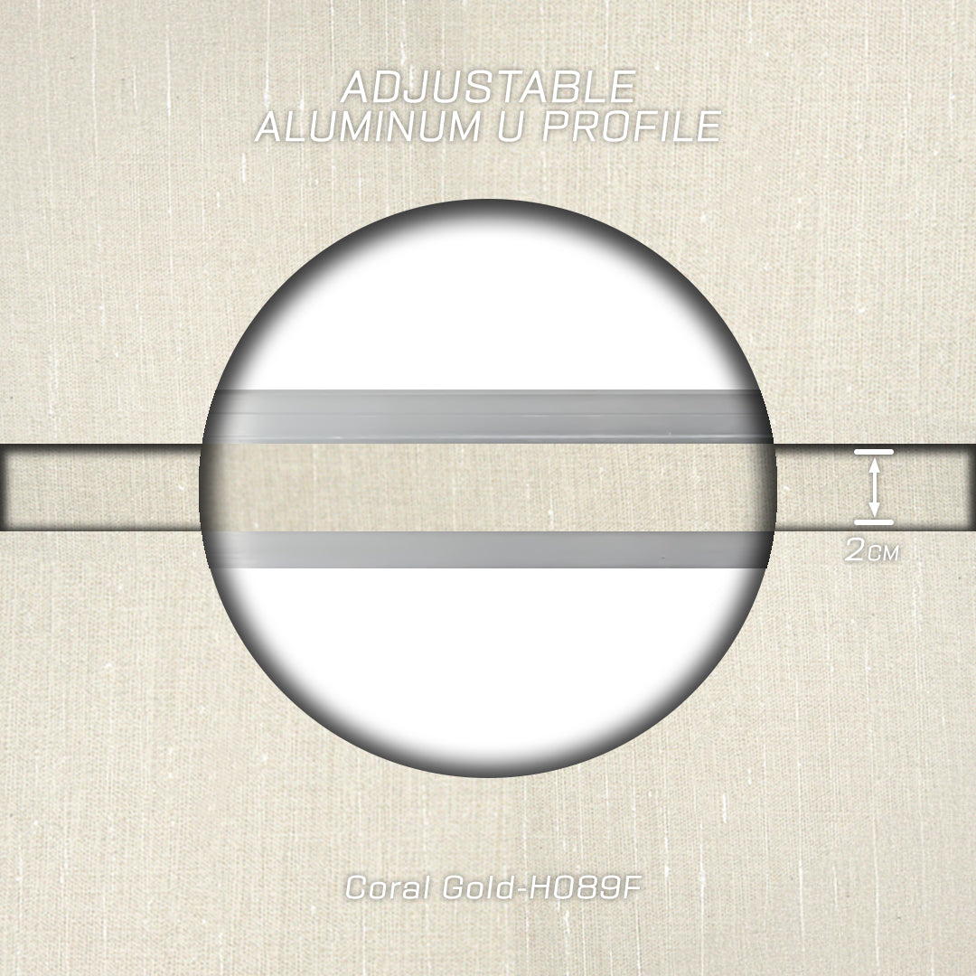 320H-ALUMINUM PROFILE- ADJUSTABLE U-PROFILE COLOUR: Velvet Fabric-K01-41M